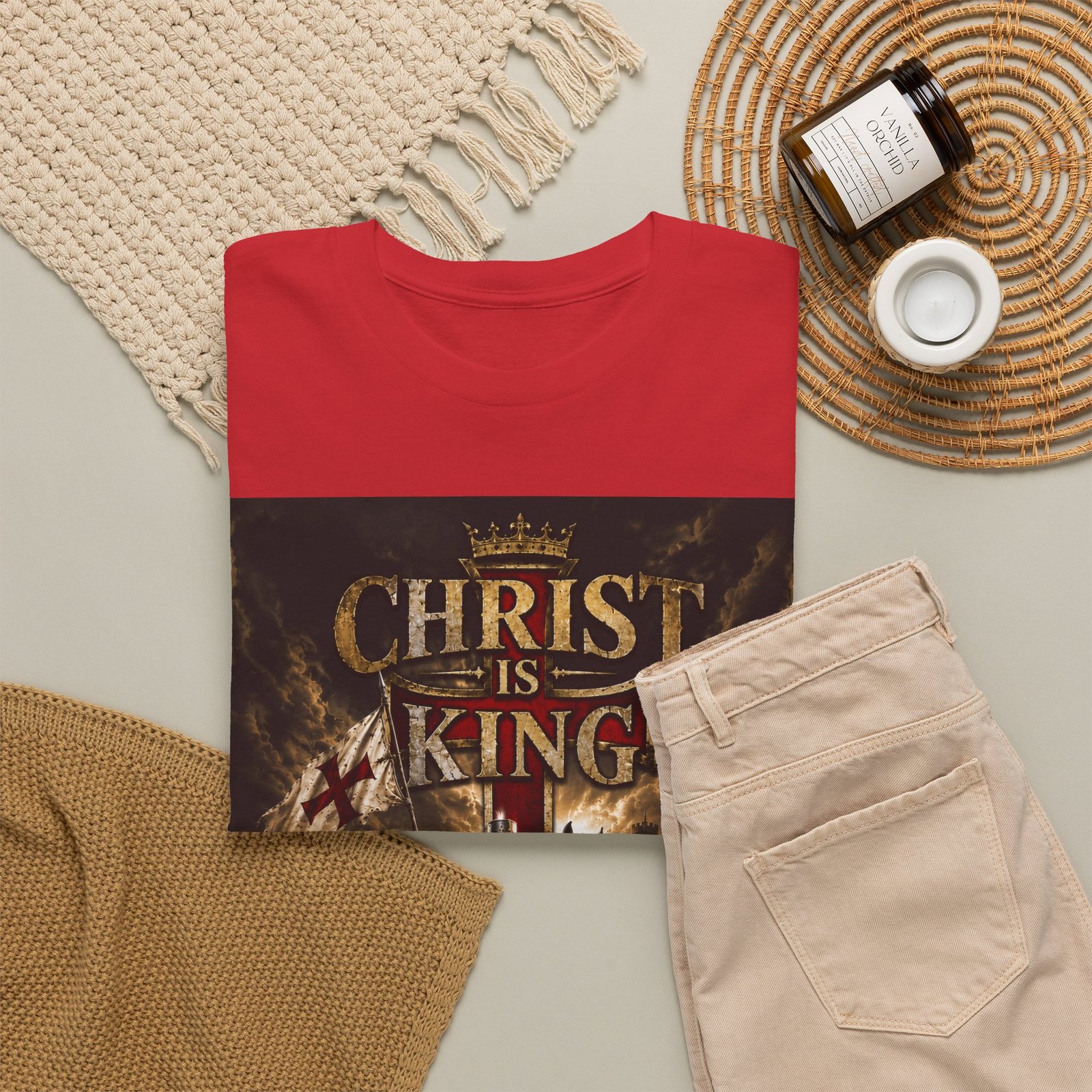 Christ Is King T‑Shirt — Christian Faith Battle Graphic Tee - Image 142