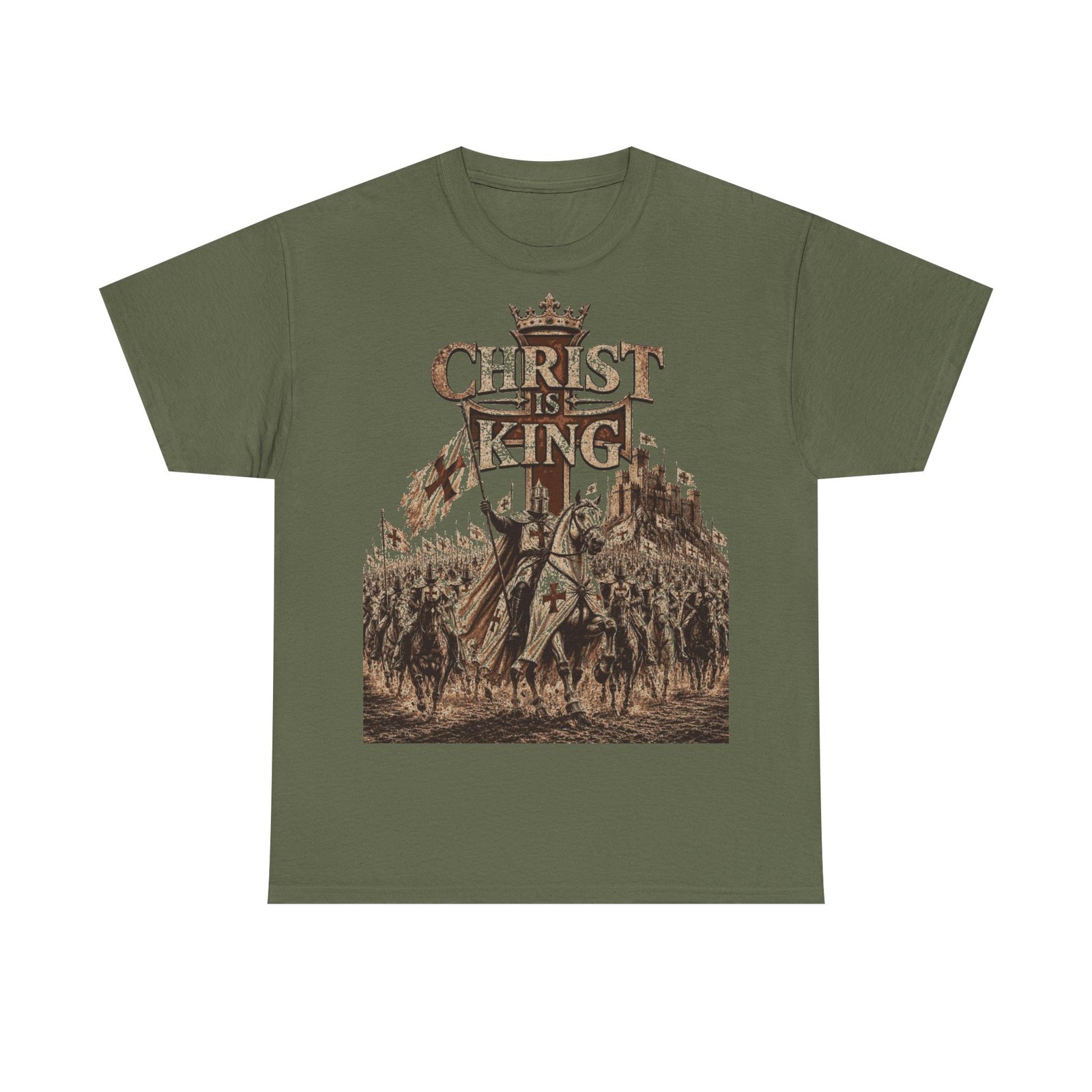 Christ Is King T‑Shirt — Medieval Crusader Faith Graphic Tee - Image 80