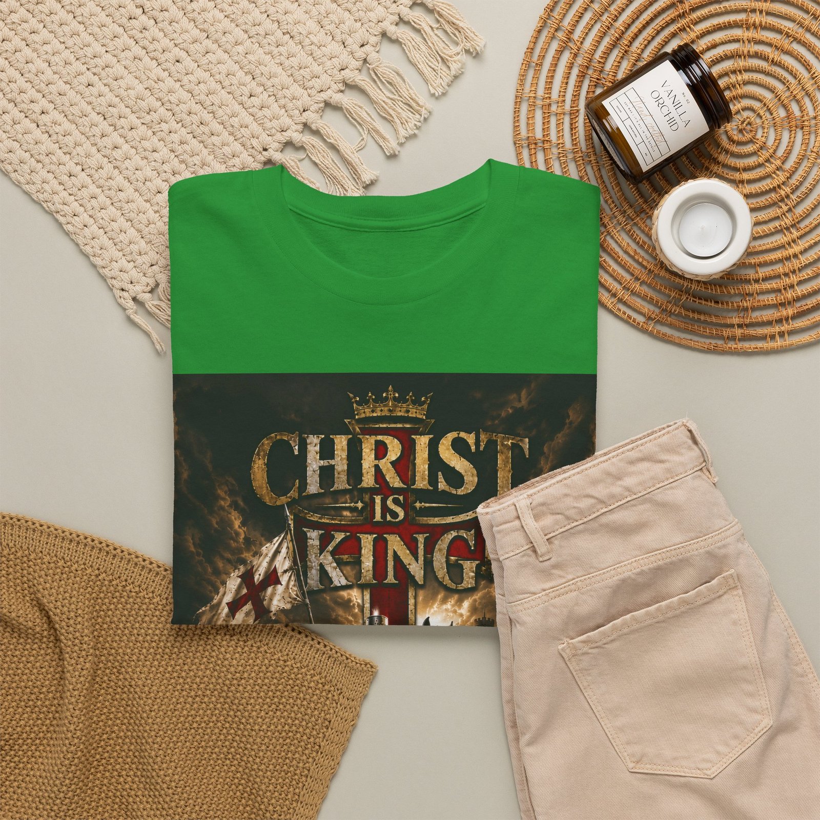 Christ Is King T‑Shirt — Christian Faith Battle Graphic Tee - Image 83