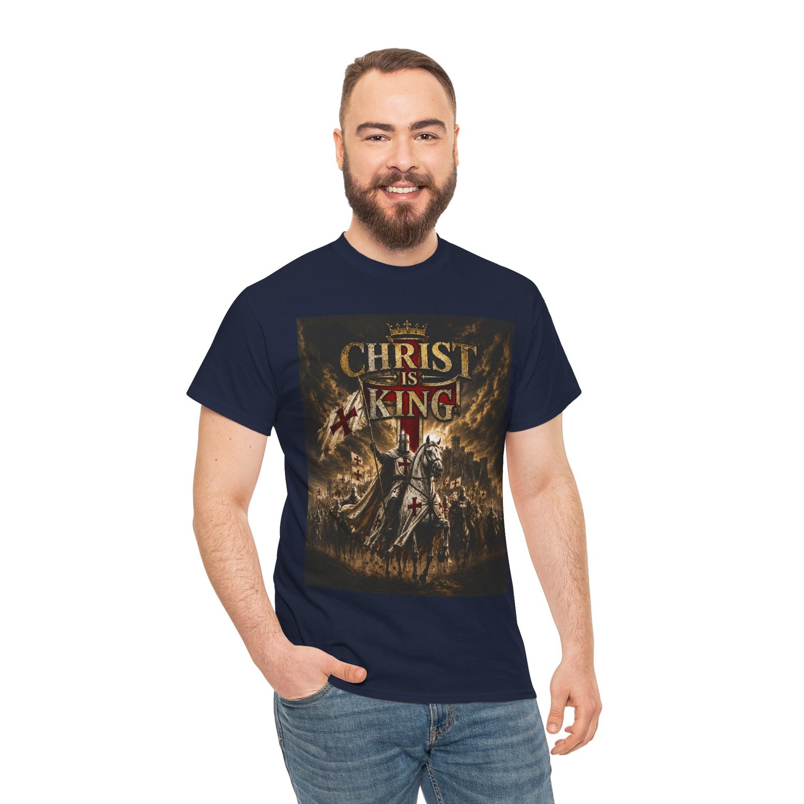 Christ Is King T‑Shirt — Christian Faith Battle Graphic Tee - Image 132