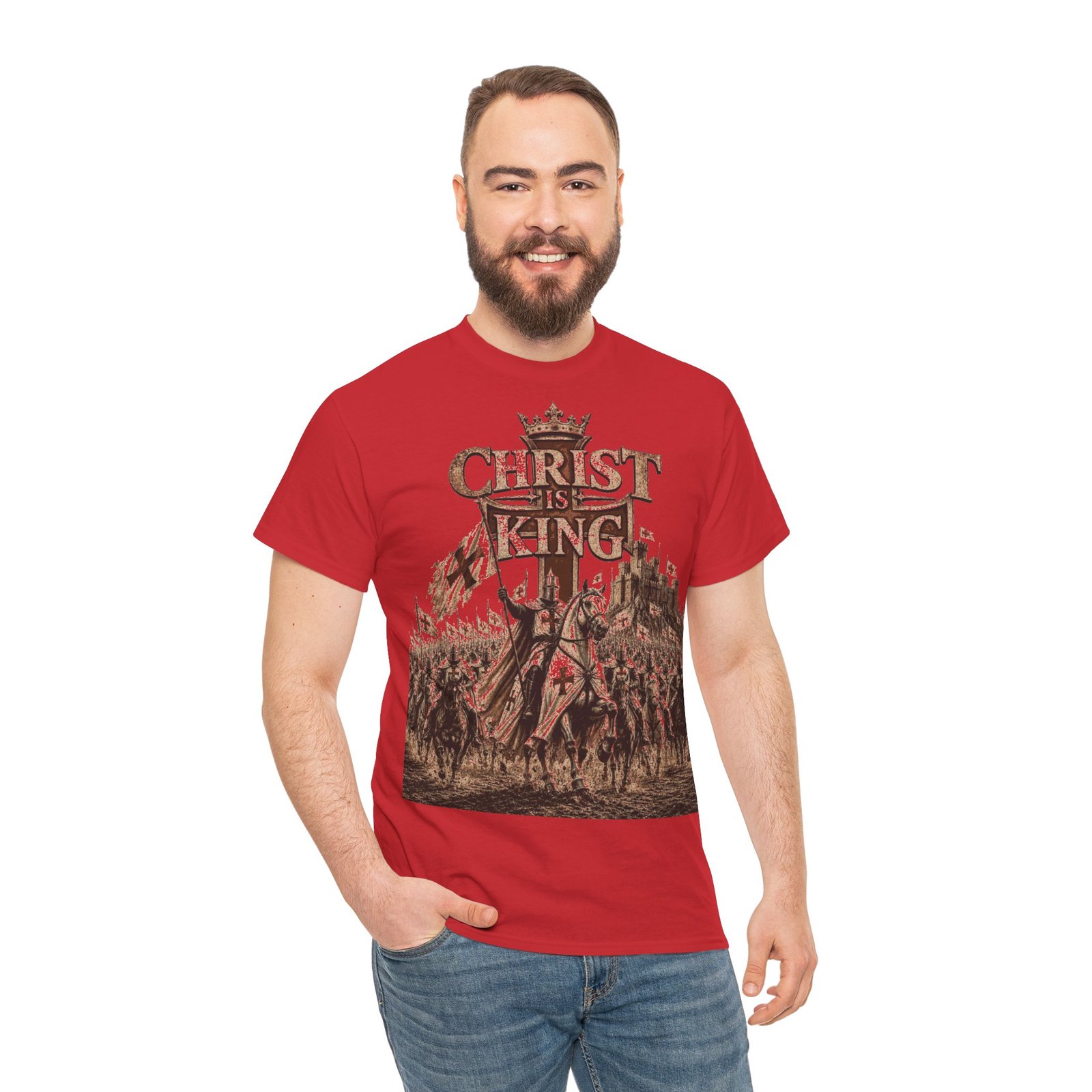 Christ Is King T‑Shirt — Medieval Crusader Faith Graphic Tee - Image 153
