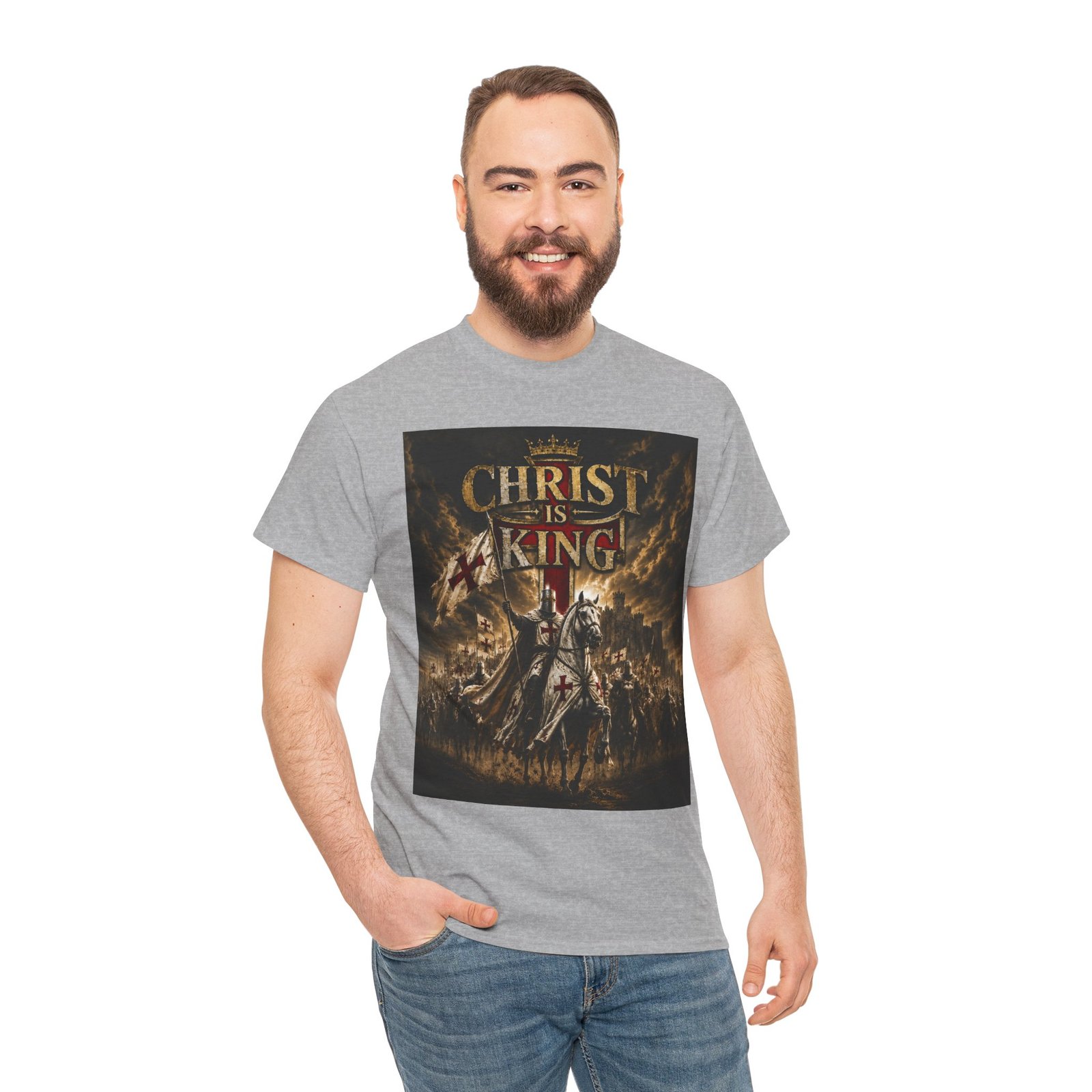 Christ Is King T‑Shirt — Christian Faith Battle Graphic Tee - Image 50