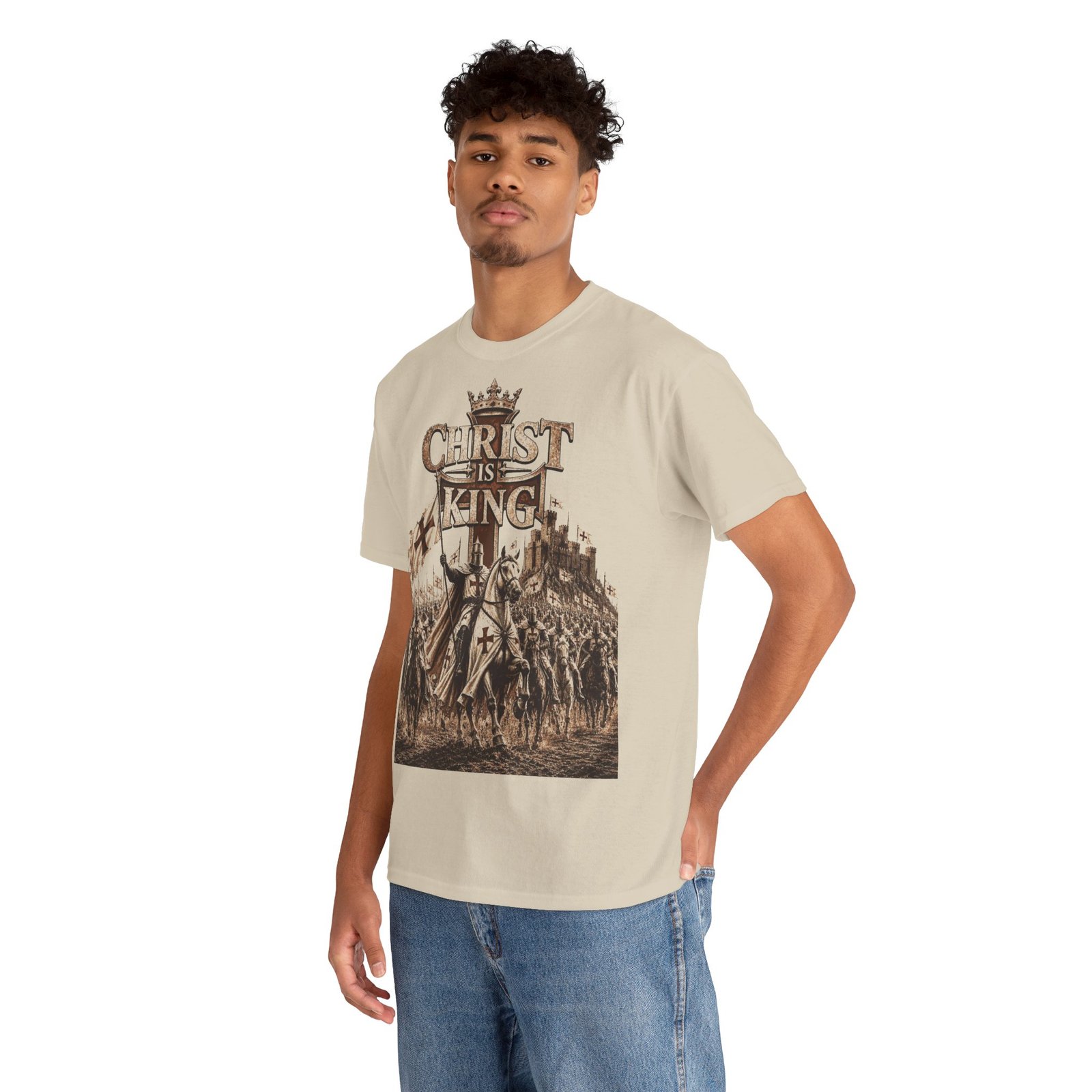 Christ Is King T‑Shirt — Medieval Crusader Faith Graphic Tee - Image 26