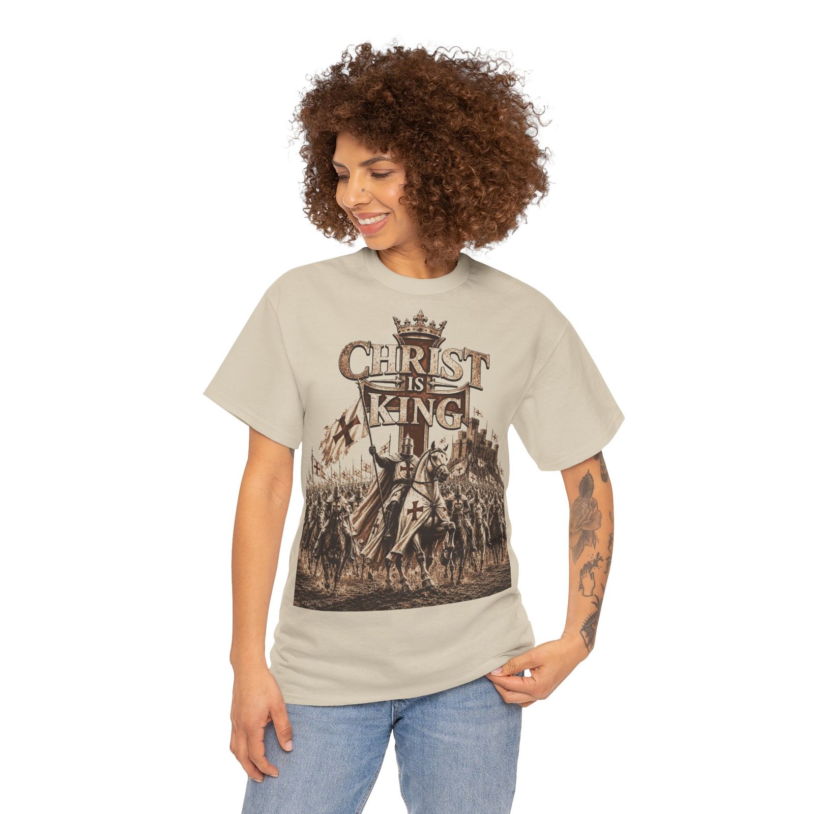Christ Is King T‑Shirt — Medieval Crusader Faith Graphic Tee - Image 24