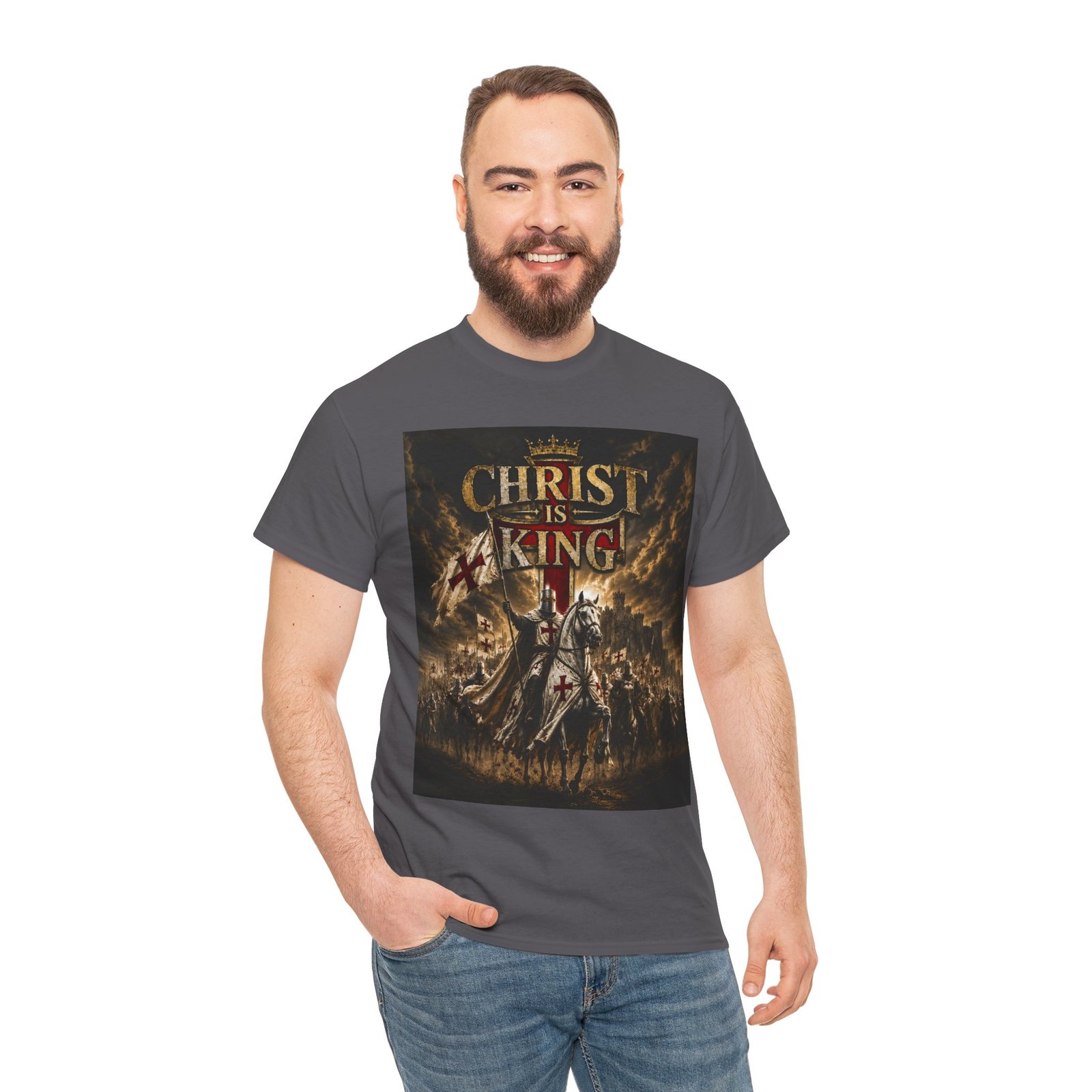Christ Is King T‑Shirt — Christian Faith Battle Graphic Tee - Image 108