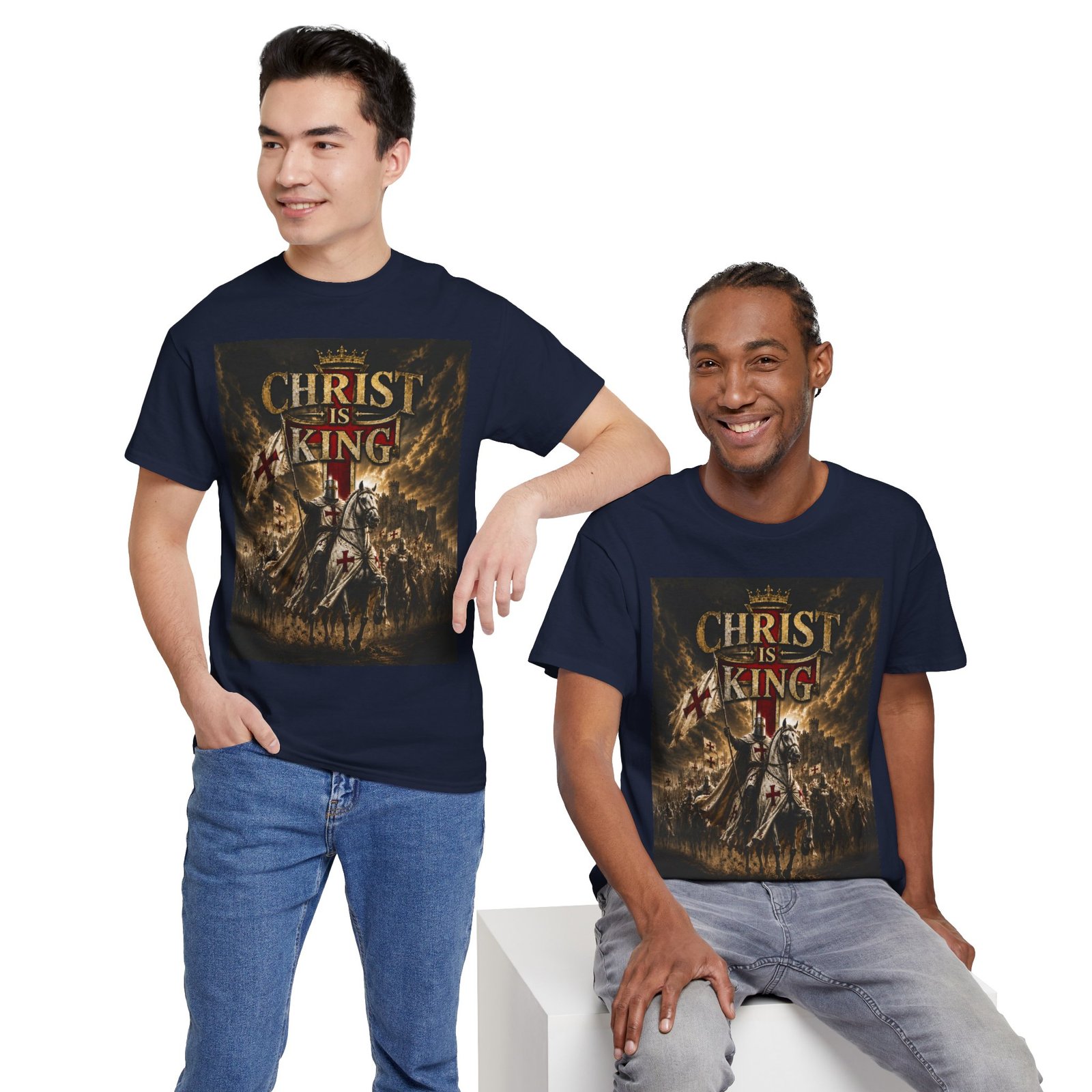 Christ Is King T‑Shirt — Christian Faith Battle Graphic Tee - Image 133