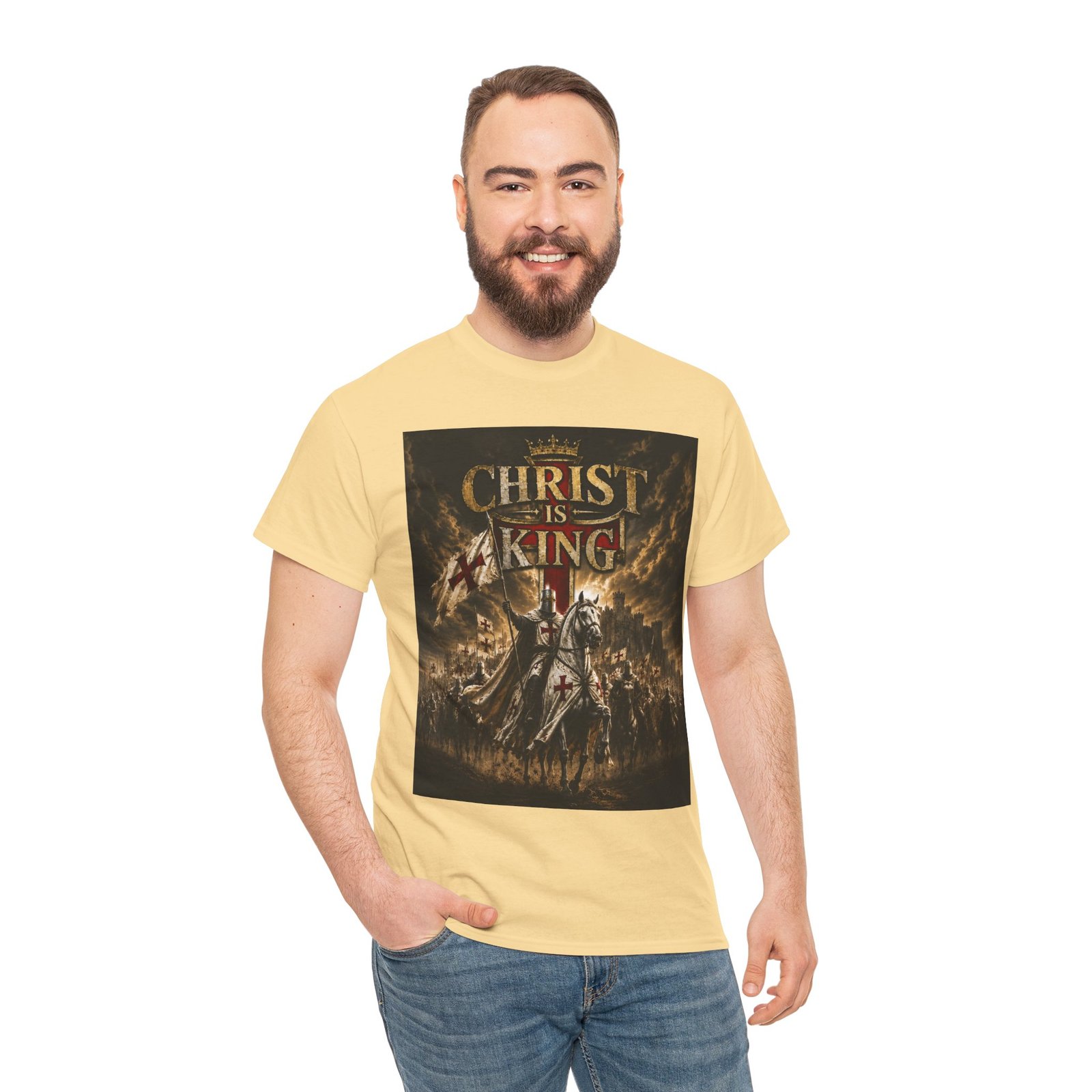 Christ Is King T‑Shirt — Christian Faith Battle Graphic Tee - Image 39