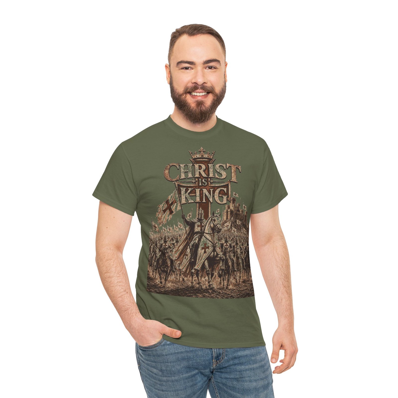 Christ Is King T‑Shirt — Medieval Crusader Faith Graphic Tee - Image 73
