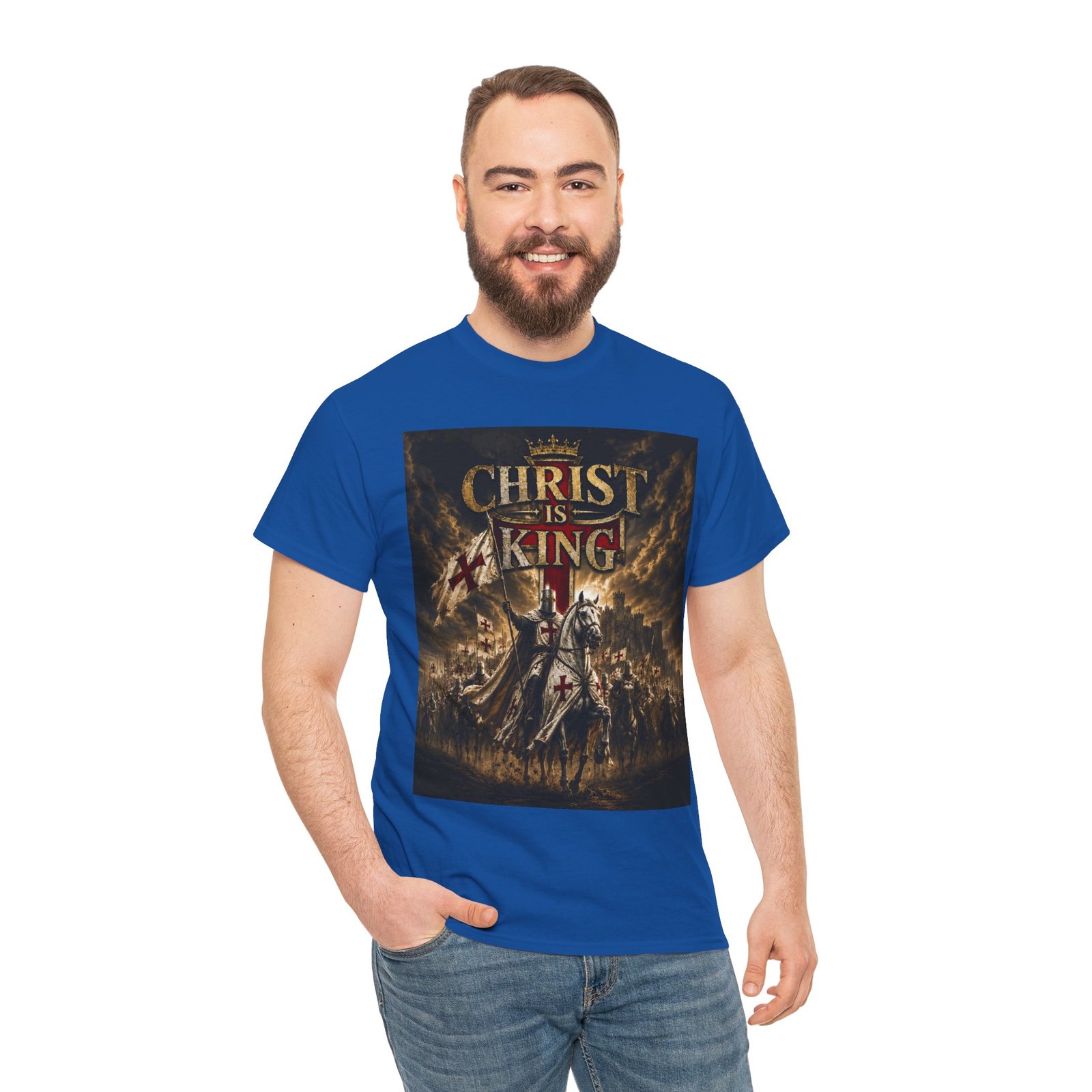 Christ Is King T‑Shirt — Christian Faith Battle Graphic Tee - Image 120