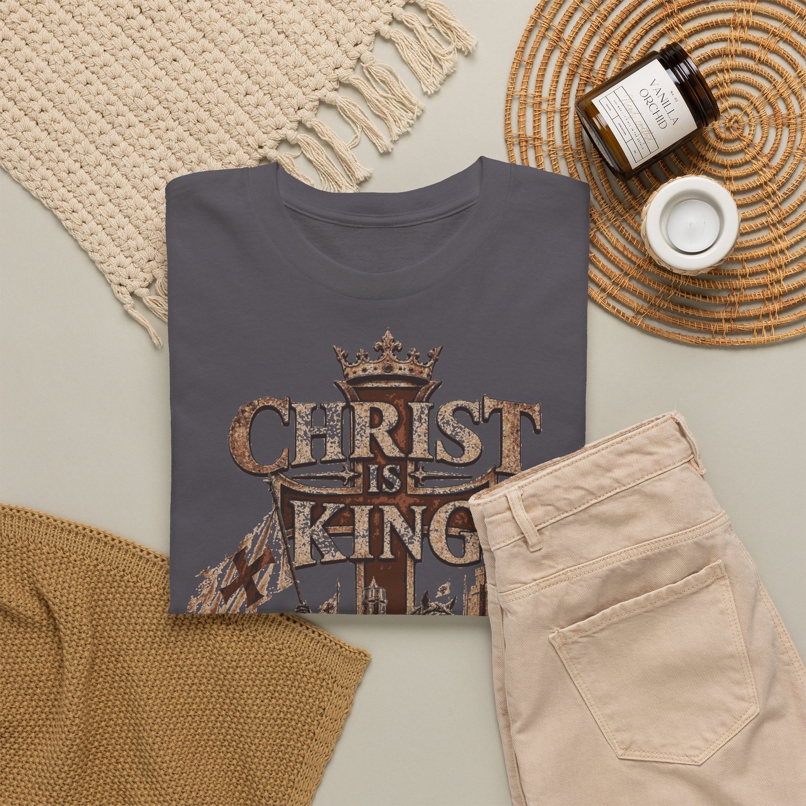 Christ Is King T‑Shirt — Medieval Crusader Faith Graphic Tee - Image 117