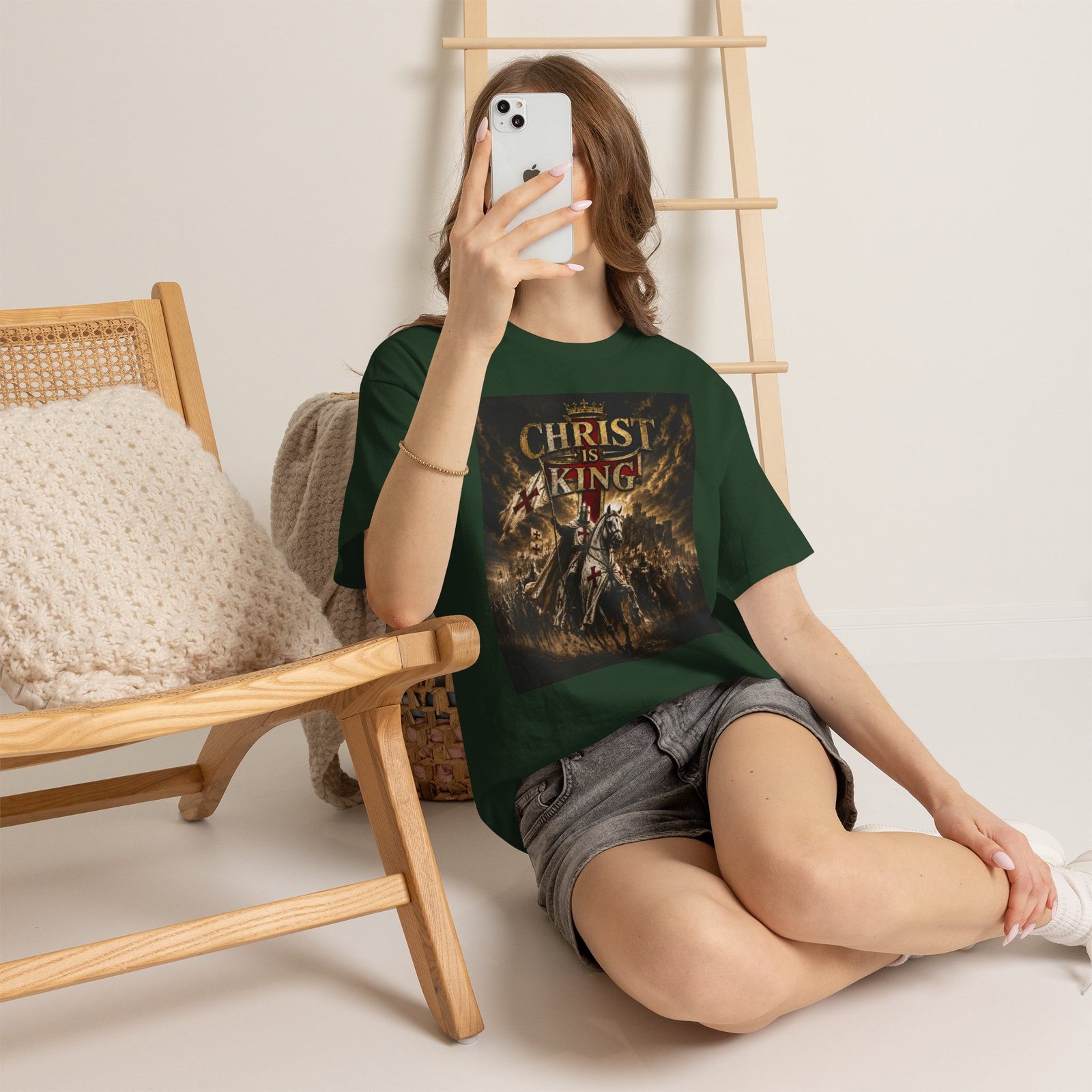 Christ Is King T‑Shirt — Christian Faith Battle Graphic Tee - Image 77
