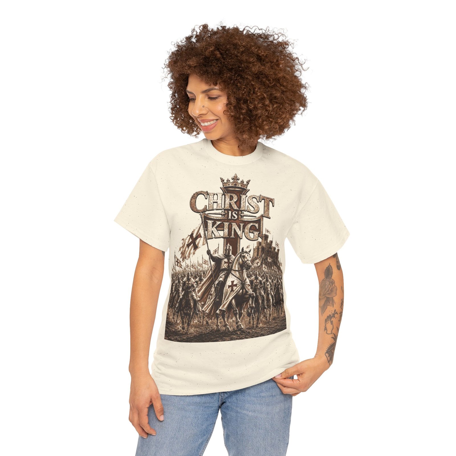 Christ Is King T‑Shirt — Medieval Crusader Faith Graphic Tee - Image 56