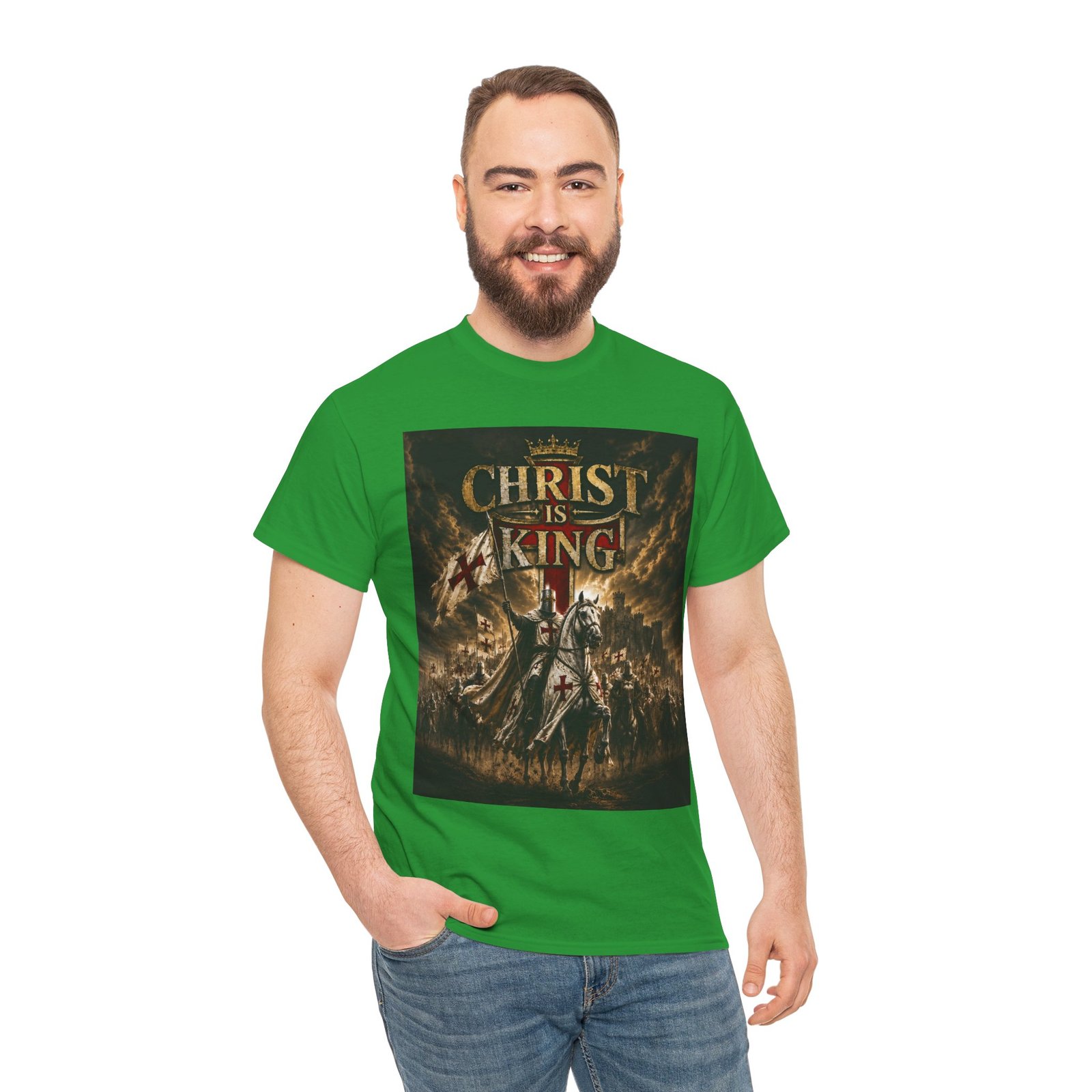Christ Is King T‑Shirt — Christian Faith Battle Graphic Tee - Image 84