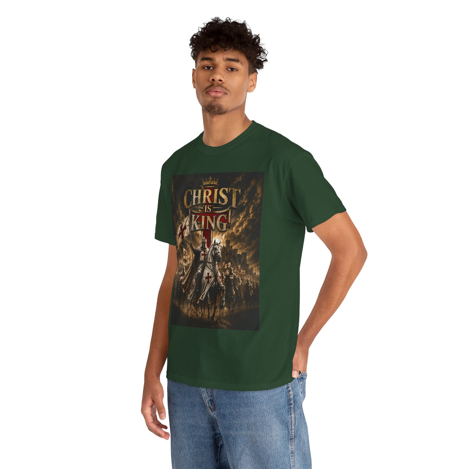 Christ Is King T‑Shirt — Christian Faith Battle Graphic Tee - Image 78