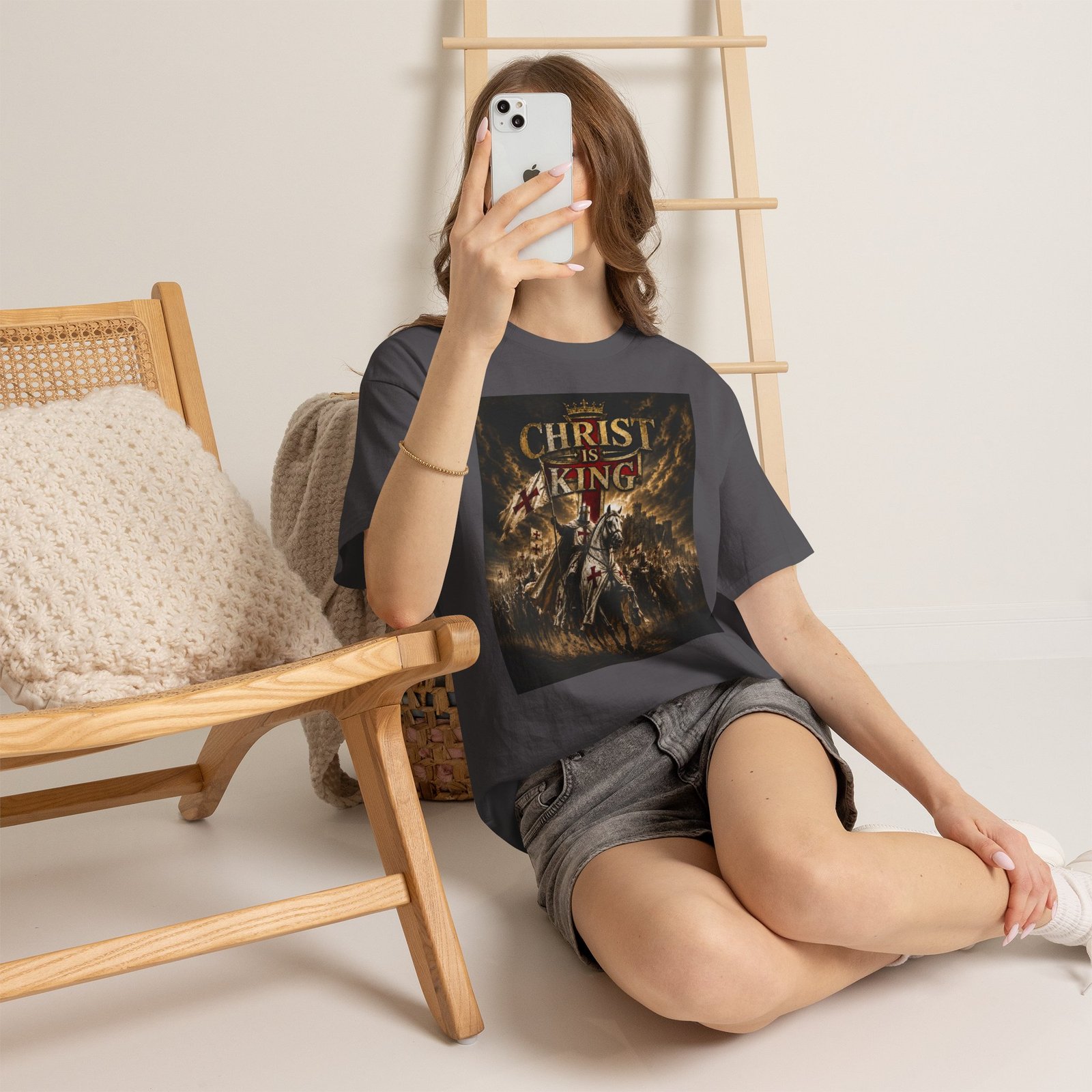 Christ Is King T‑Shirt — Christian Faith Battle Graphic Tee - Image 107