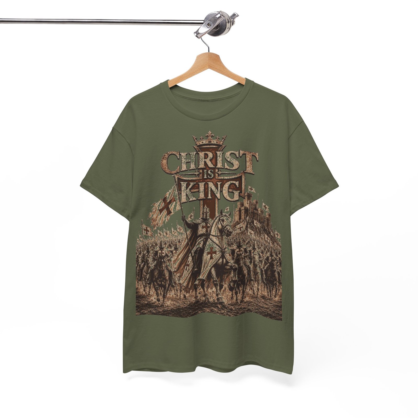 Christ Is King T‑Shirt — Medieval Crusader Faith Graphic Tee - Image 71