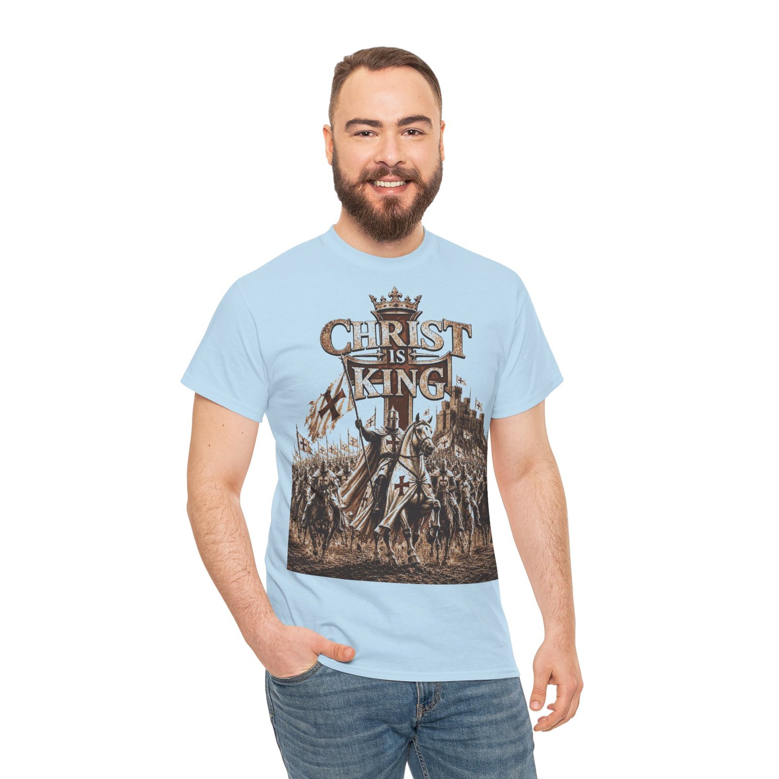 Christ Is King T‑Shirt — Medieval Crusader Faith Graphic Tee - Image 105