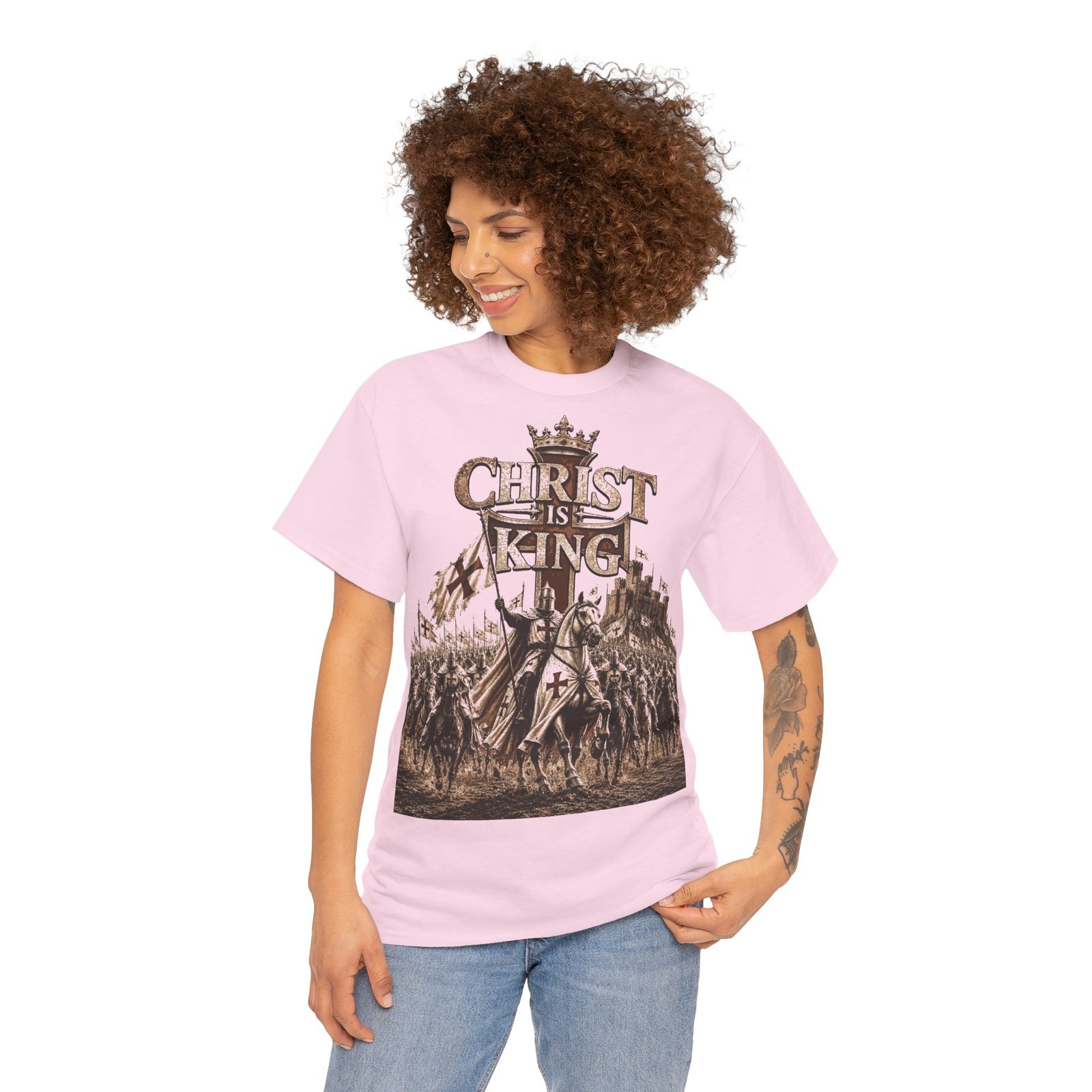 Christ Is King T‑Shirt — Medieval Crusader Faith Graphic Tee - Image 136
