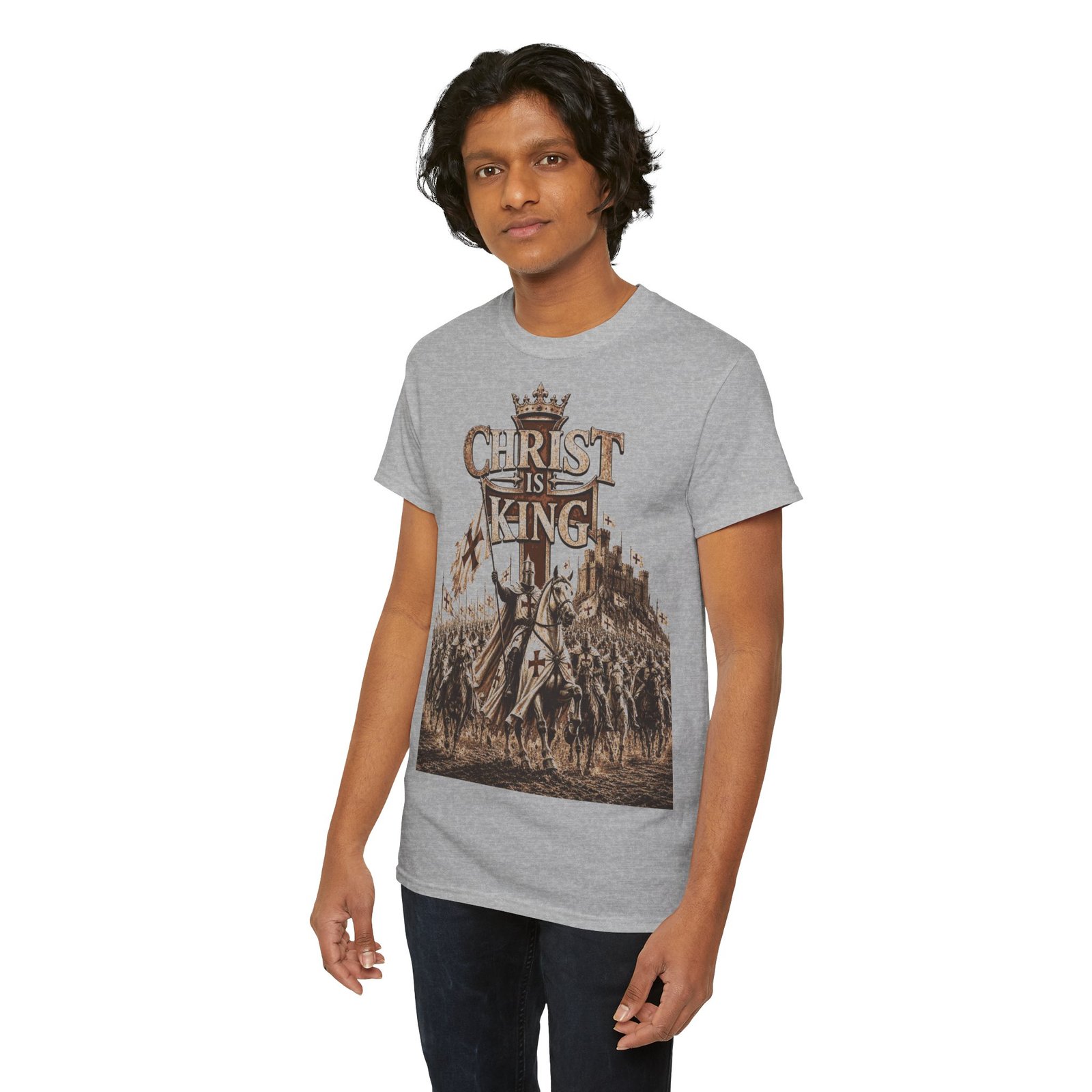 Christ Is King T‑Shirt — Medieval Crusader Faith Graphic Tee - Image 44