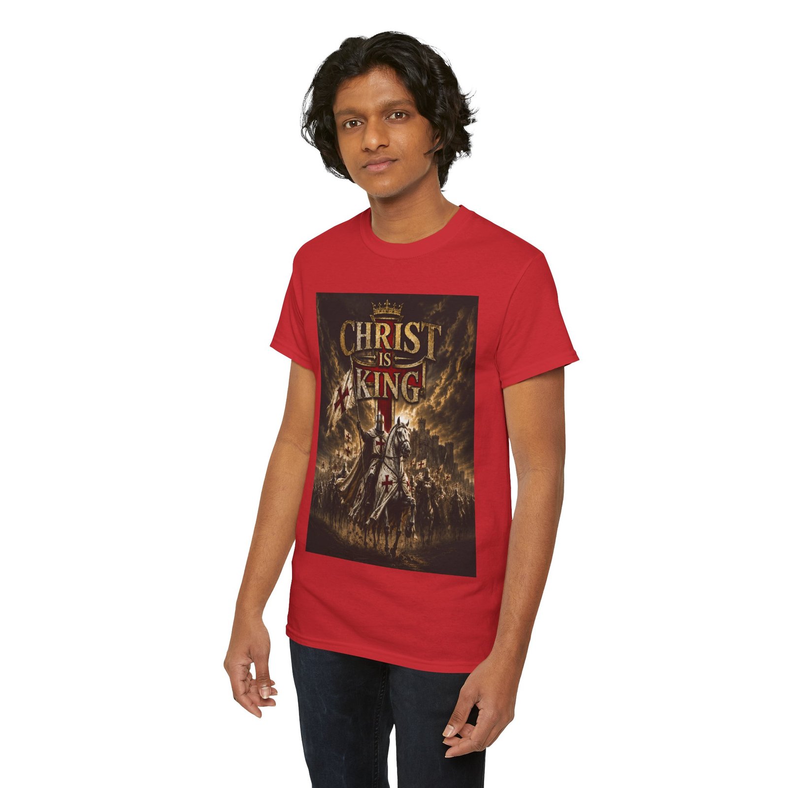 Christ Is King T‑Shirt — Christian Faith Battle Graphic Tee - Image 144