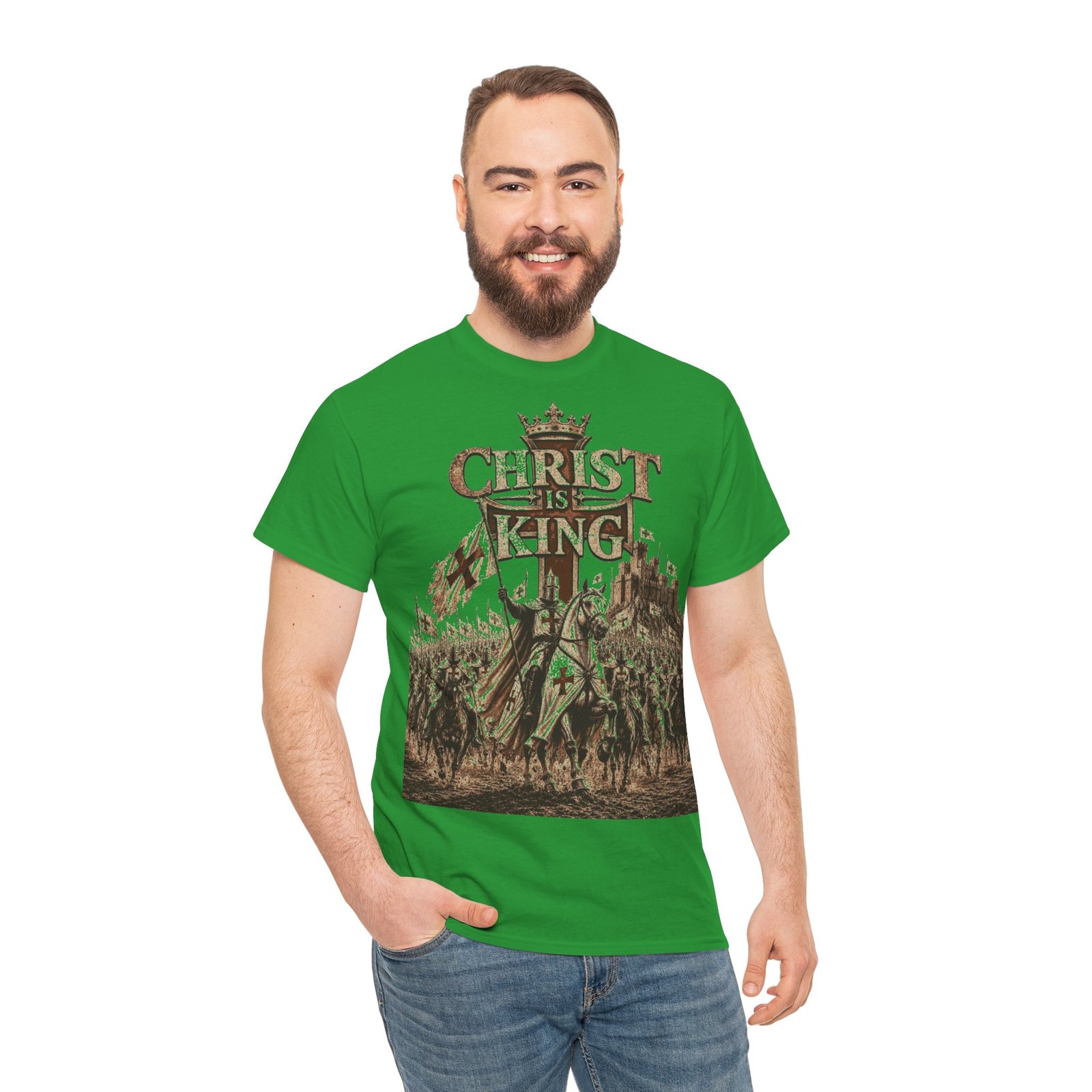 Christ Is King T‑Shirt — Medieval Crusader Faith Graphic Tee - Image 89