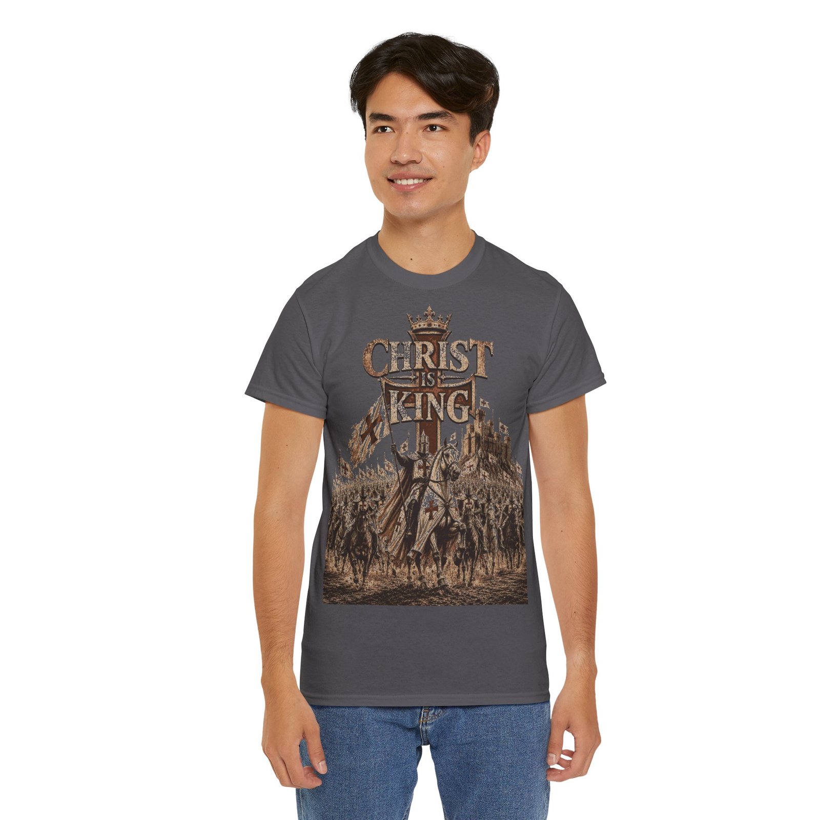 Christ Is King T‑Shirt — Medieval Crusader Faith Graphic Tee - Image 129