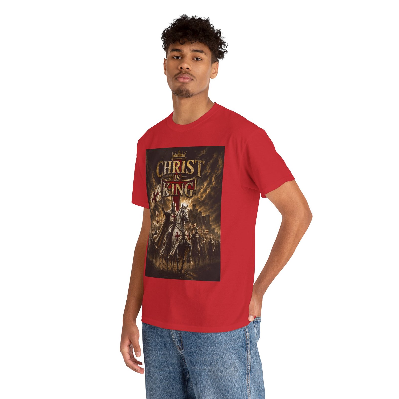 Christ Is King T‑Shirt — Christian Faith Battle Graphic Tee - Image 148