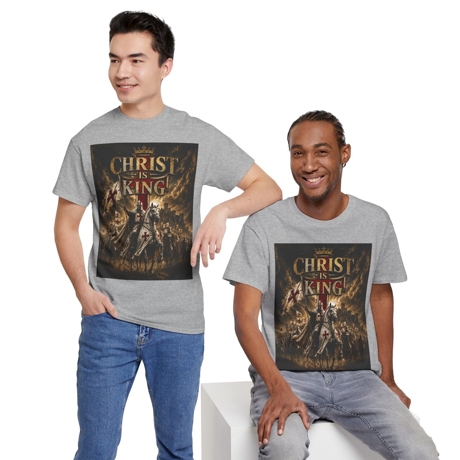 Christ Is King T‑Shirt — Christian Faith Battle Graphic Tee - Image 57