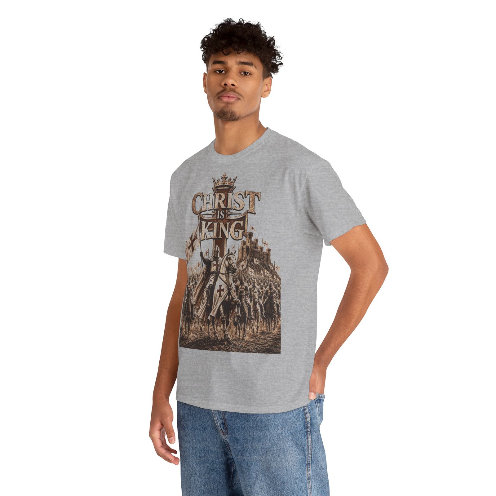 Christ Is King T‑Shirt — Medieval Crusader Faith Graphic Tee - Image 42