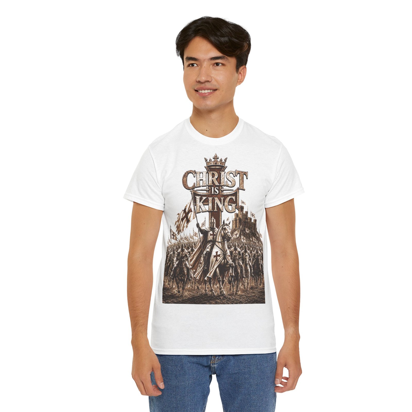 Christ Is King T‑Shirt — Medieval Crusader Faith Graphic Tee - Image 17