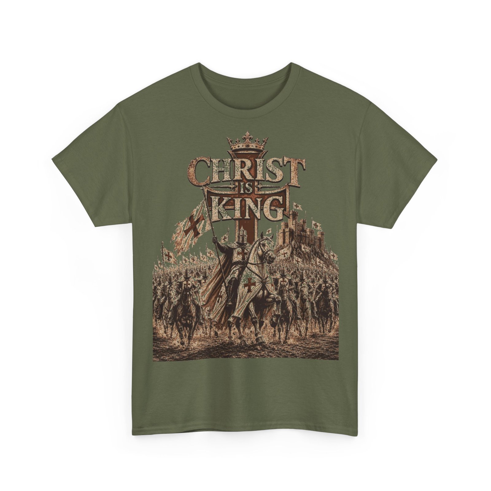 Christ Is King T‑Shirt — Medieval Crusader Faith Graphic Tee - Image 66