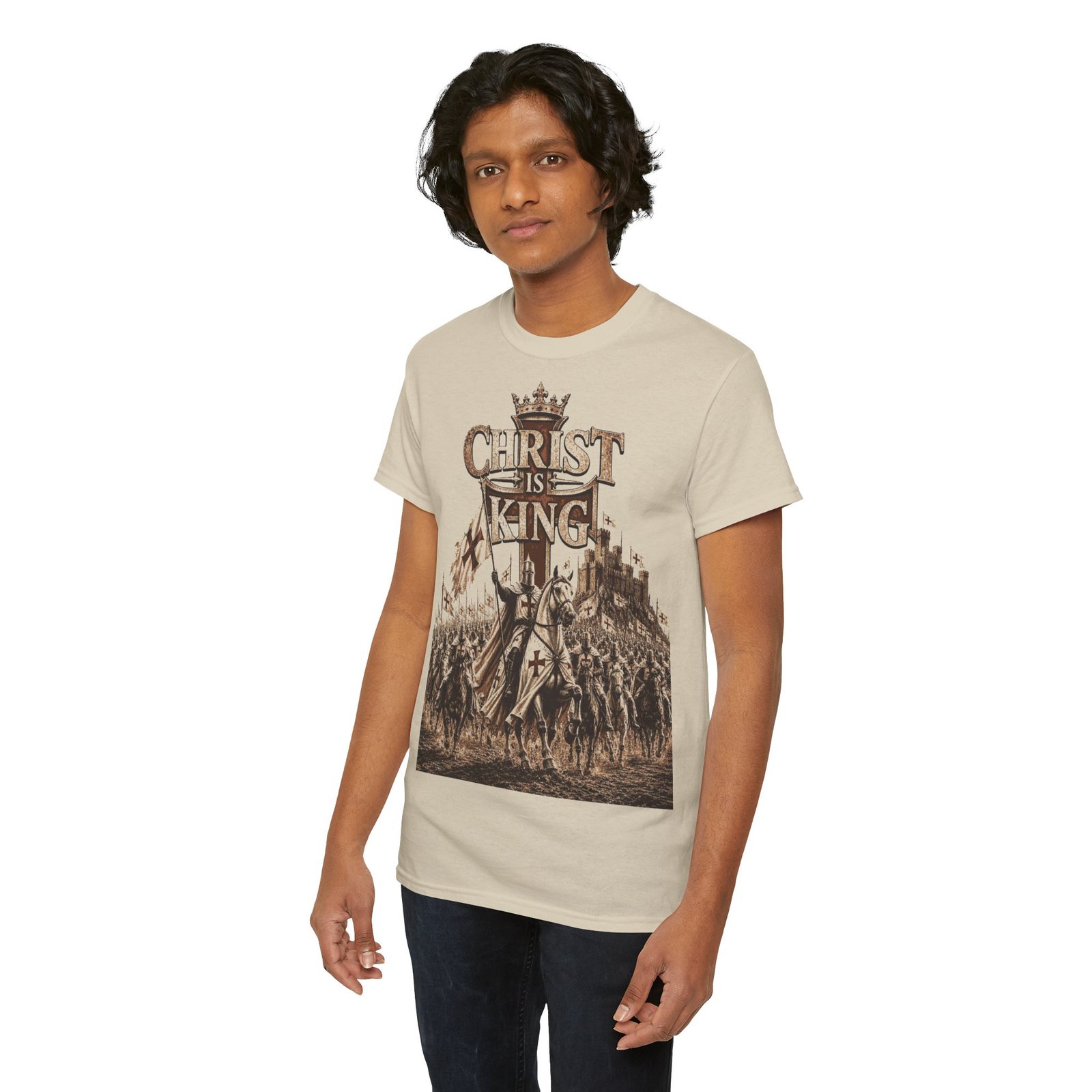 Christ Is King T‑Shirt — Medieval Crusader Faith Graphic Tee - Image 28