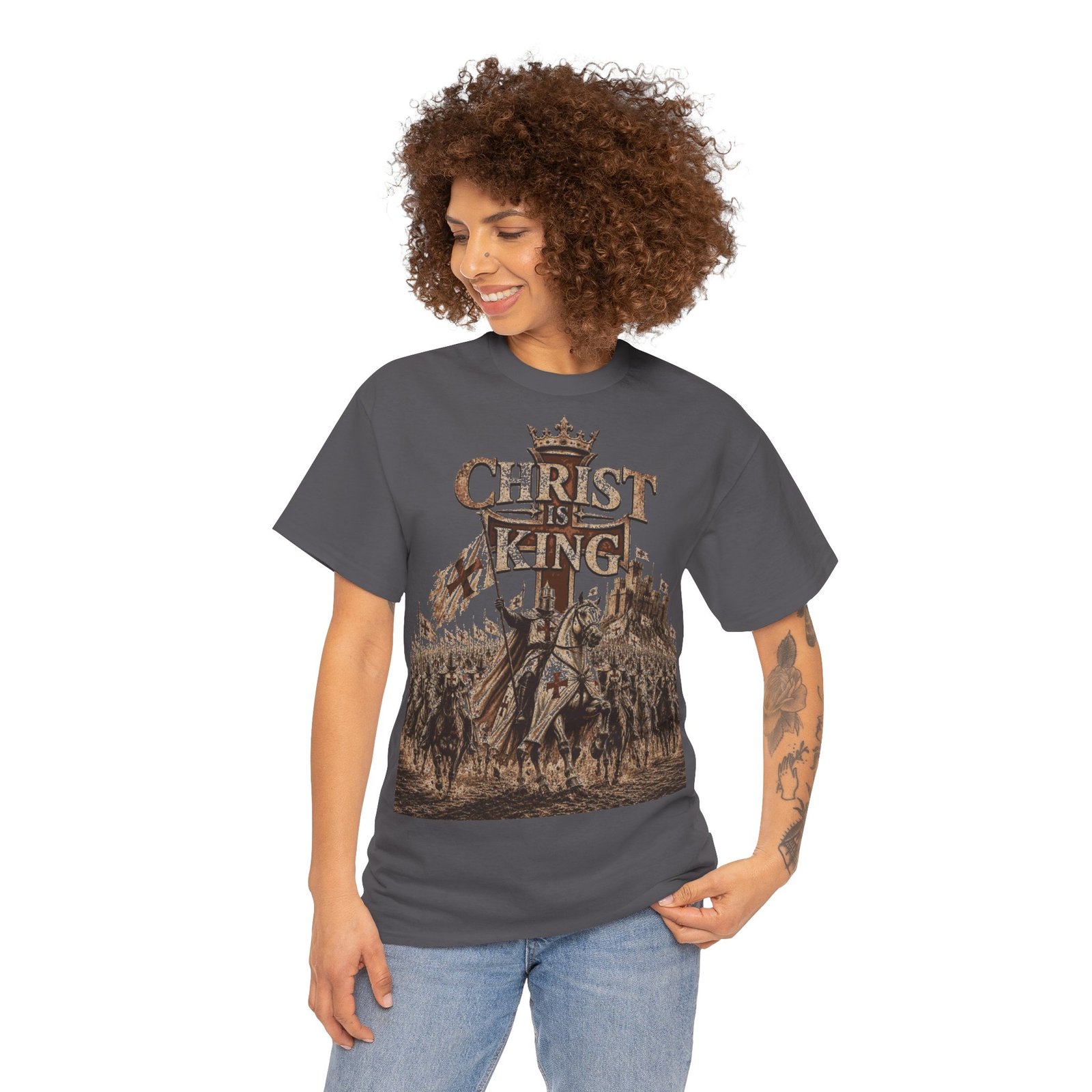 Christ Is King T‑Shirt — Medieval Crusader Faith Graphic Tee - Image 120