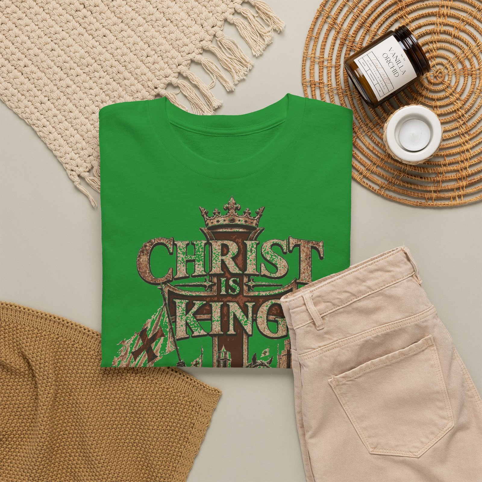 Christ Is King T‑Shirt — Medieval Crusader Faith Graphic Tee - Image 85
