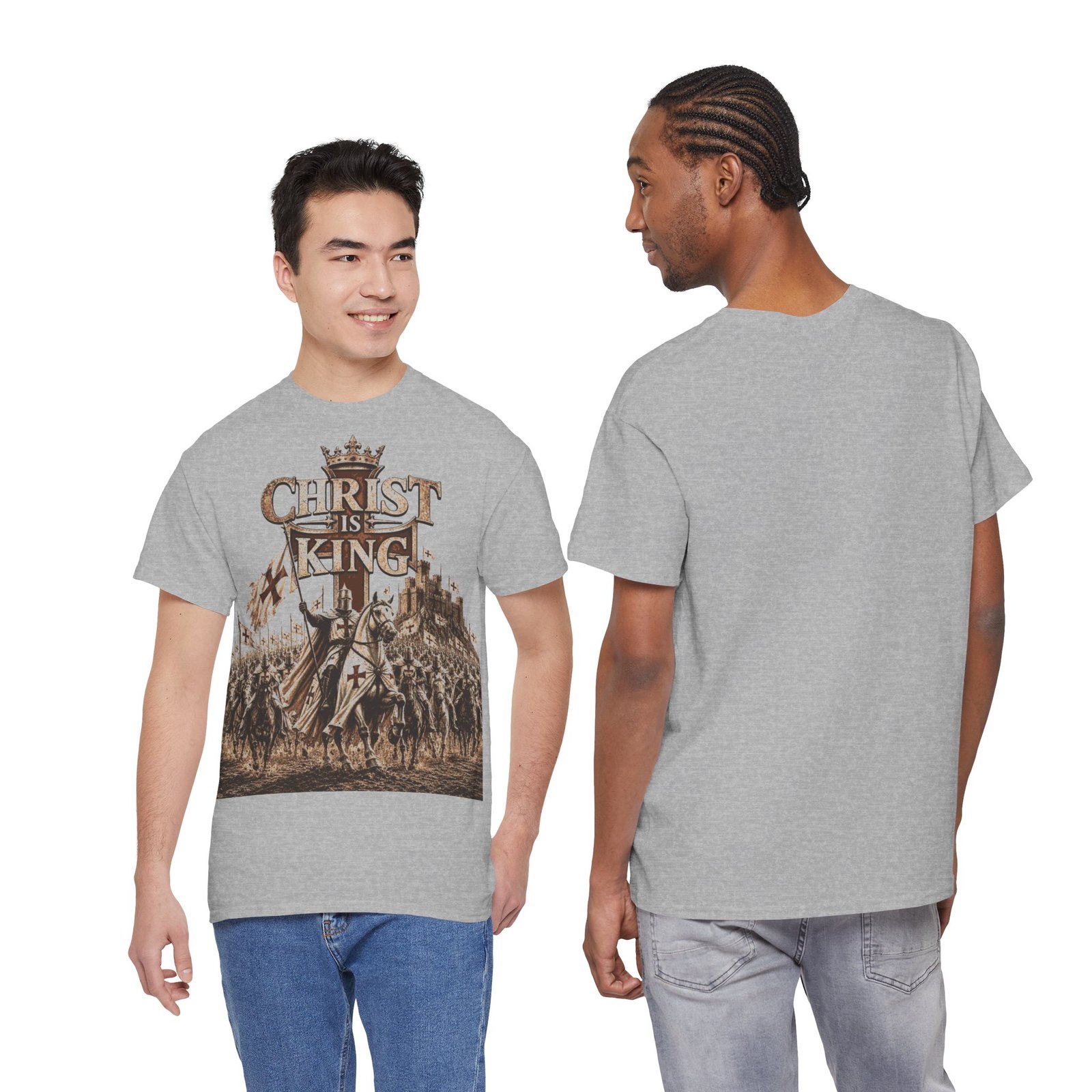 Christ Is King T‑Shirt — Medieval Crusader Faith Graphic Tee - Image 47