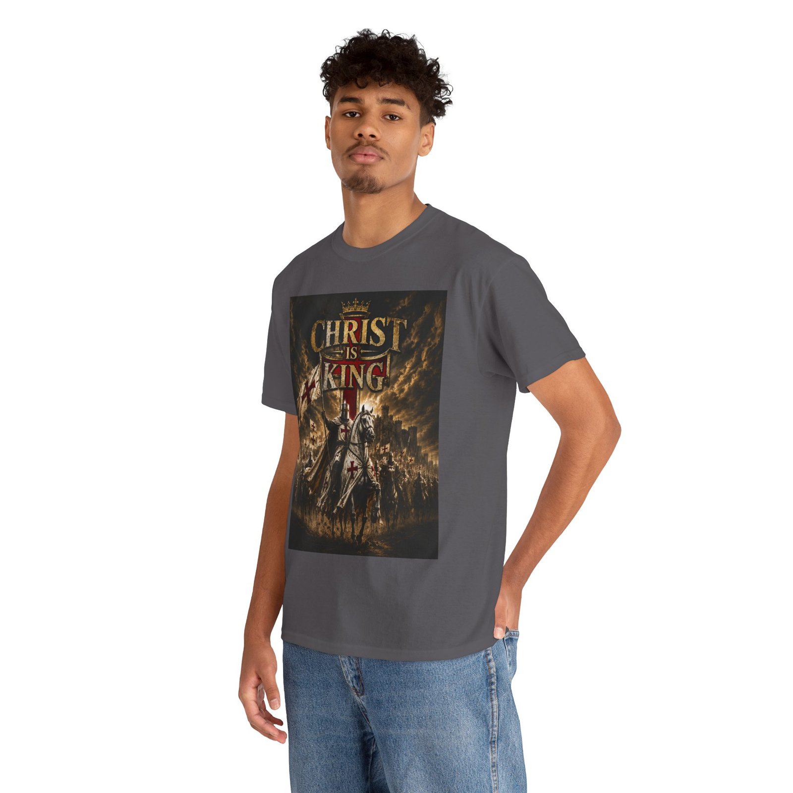 Christ Is King T‑Shirt — Christian Faith Battle Graphic Tee - Image 113