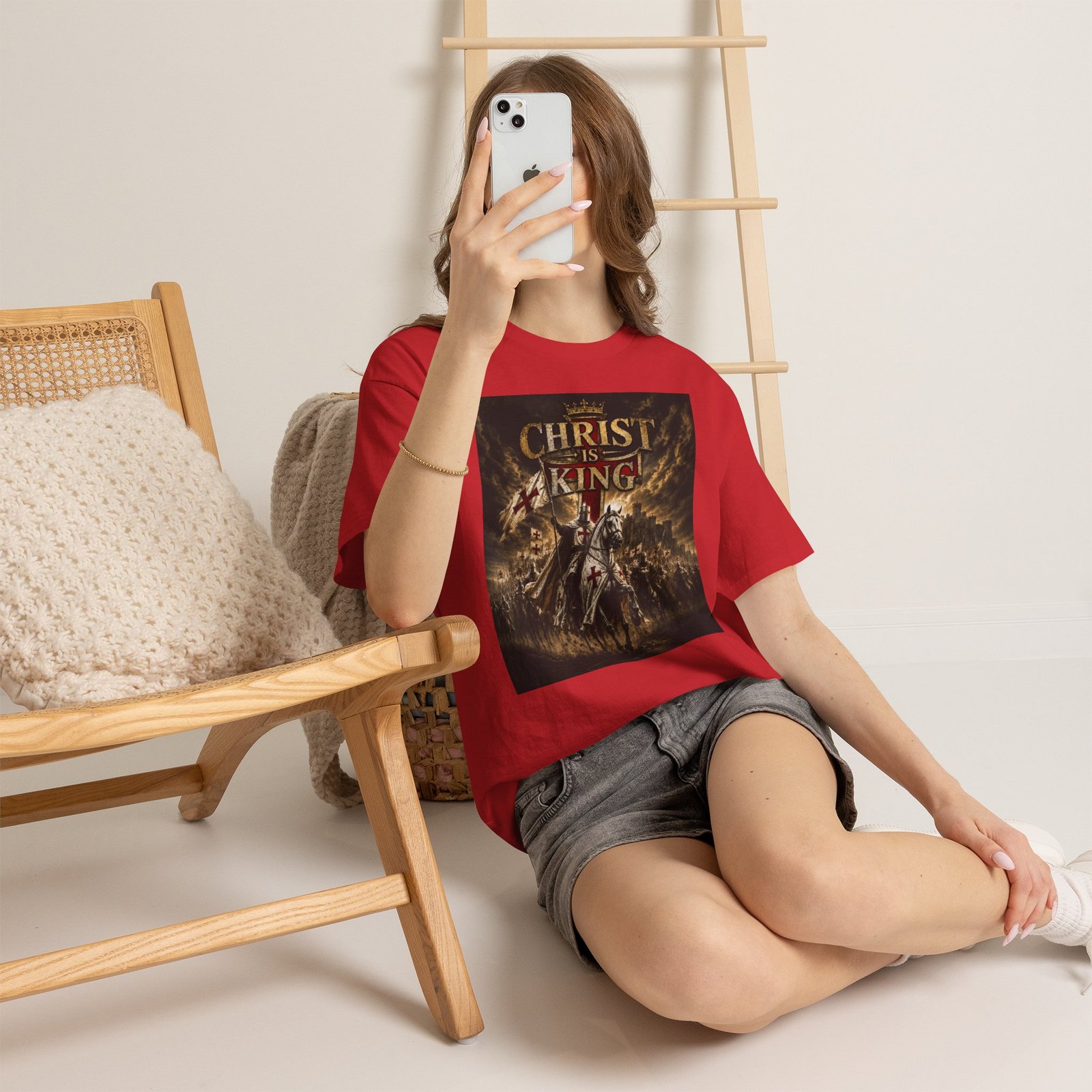 Christ Is King T‑Shirt — Christian Faith Battle Graphic Tee - Image 146