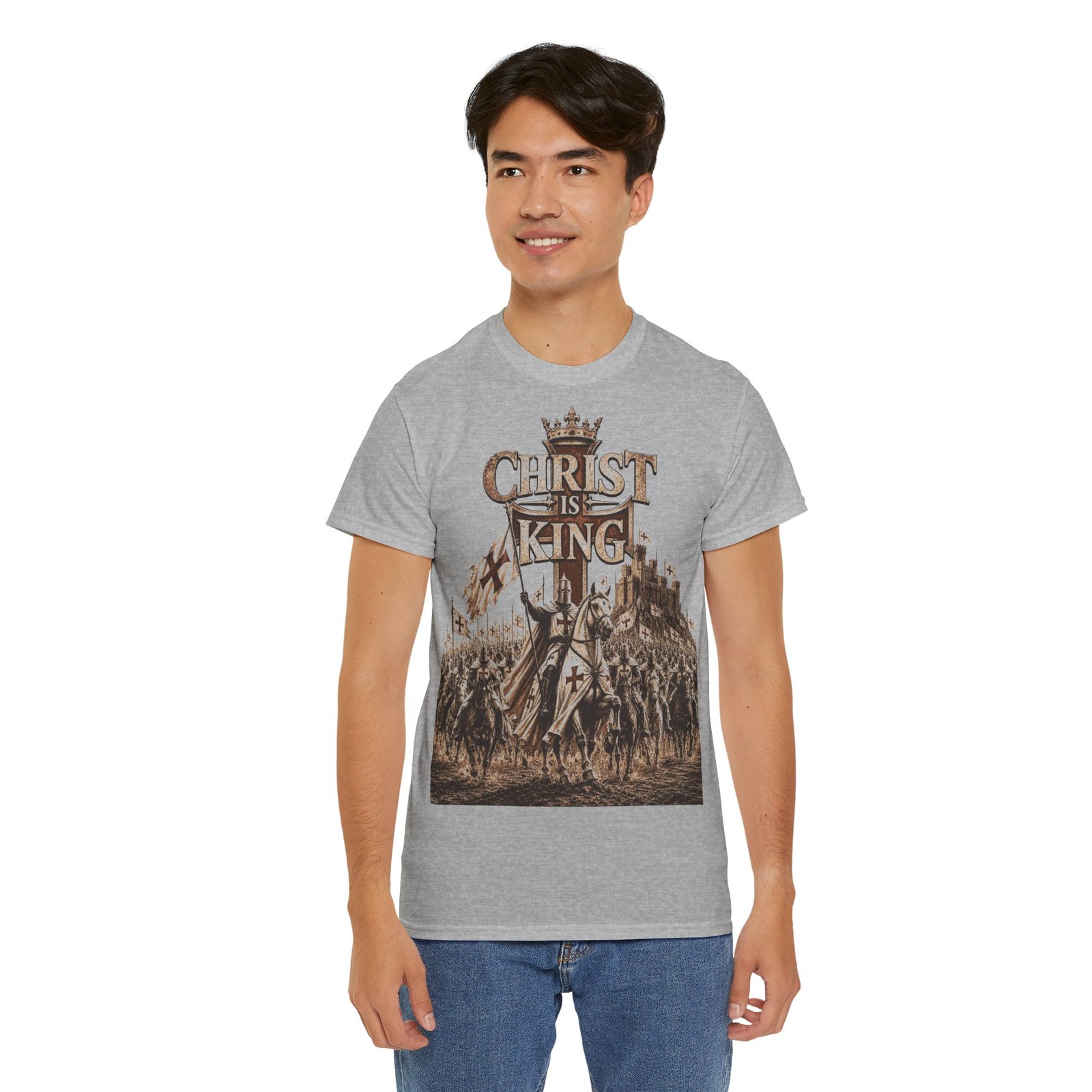 Christ Is King T‑Shirt — Medieval Crusader Faith Graphic Tee - Image 49