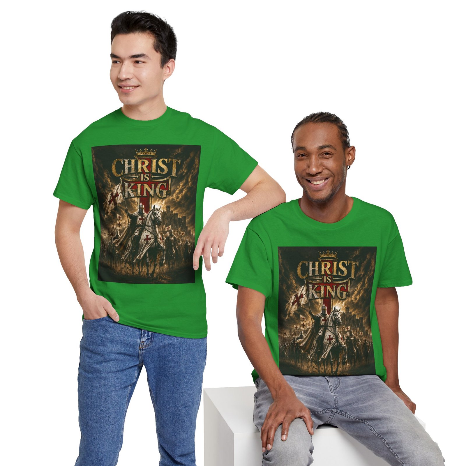 Christ Is King T‑Shirt — Christian Faith Battle Graphic Tee - Image 85