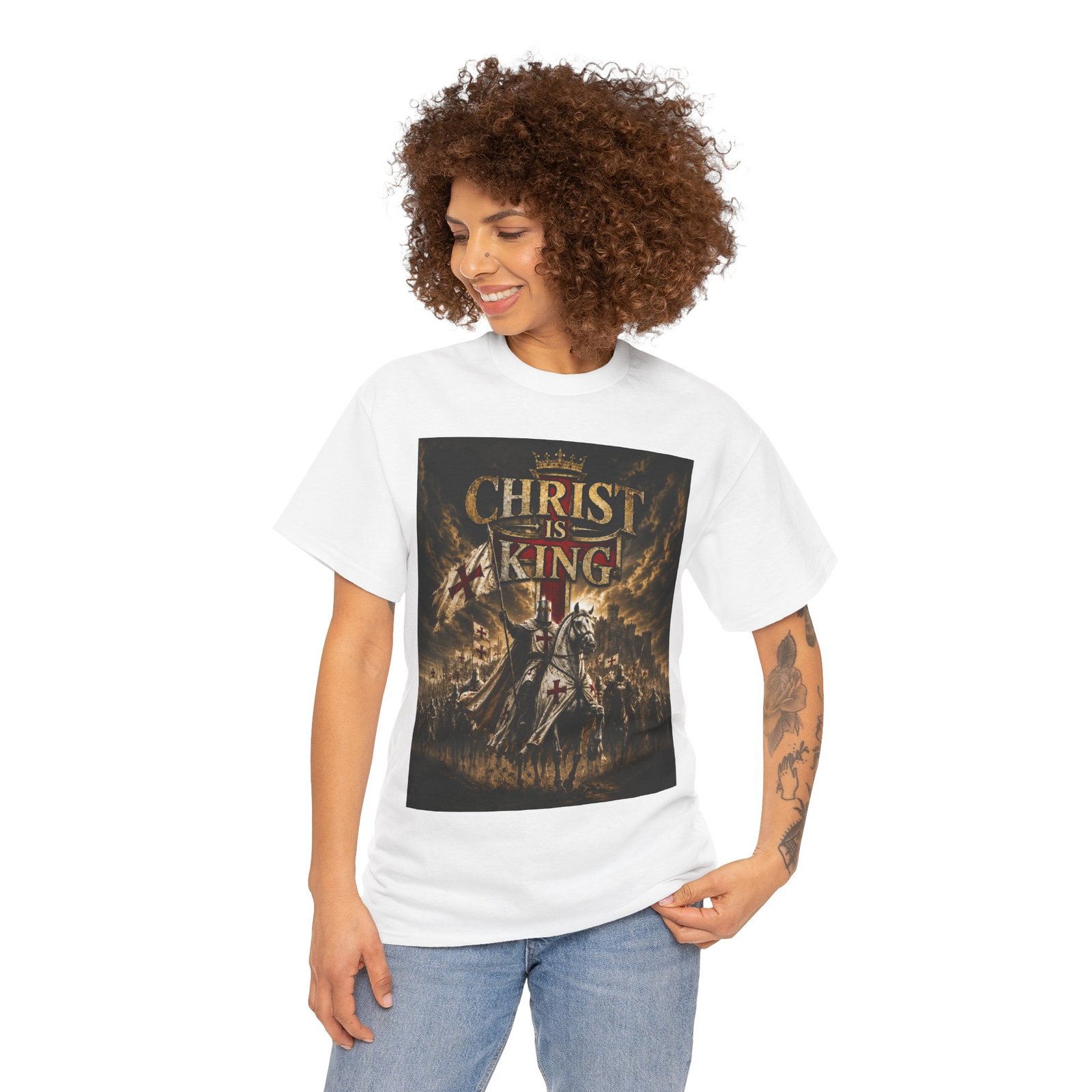 Christ Is King T‑Shirt — Christian Faith Battle Graphic Tee - Image 21