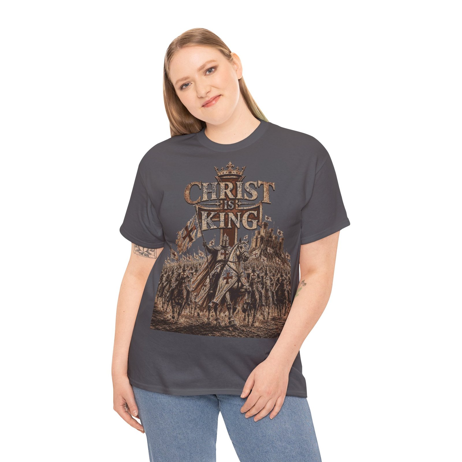 Christ Is King T‑Shirt — Medieval Crusader Faith Graphic Tee - Image 123