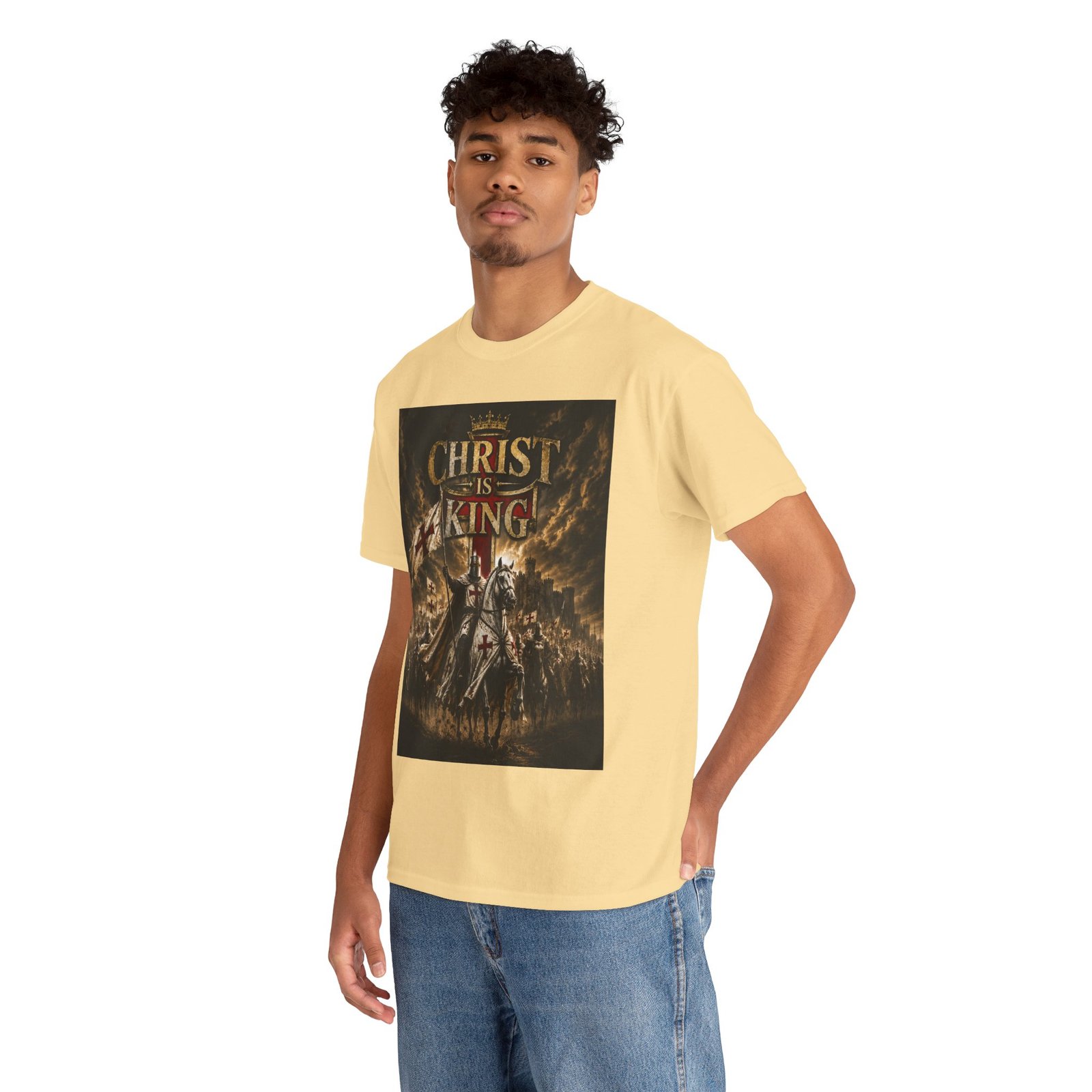 Christ Is King T‑Shirt — Christian Faith Battle Graphic Tee - Image 45