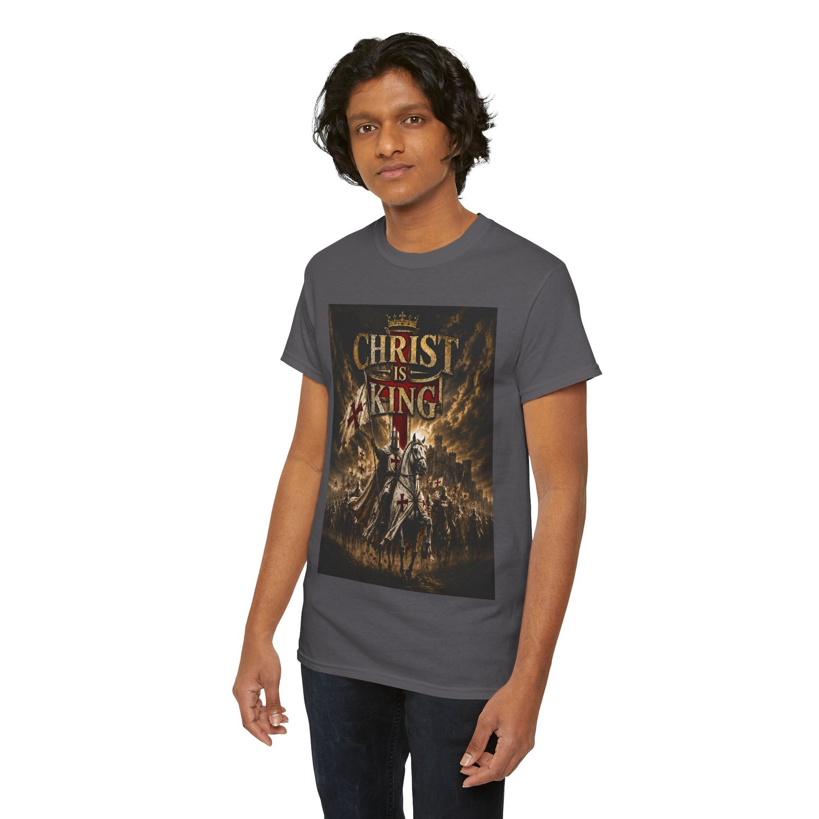 Christ Is King T‑Shirt — Christian Faith Battle Graphic Tee - Image 110