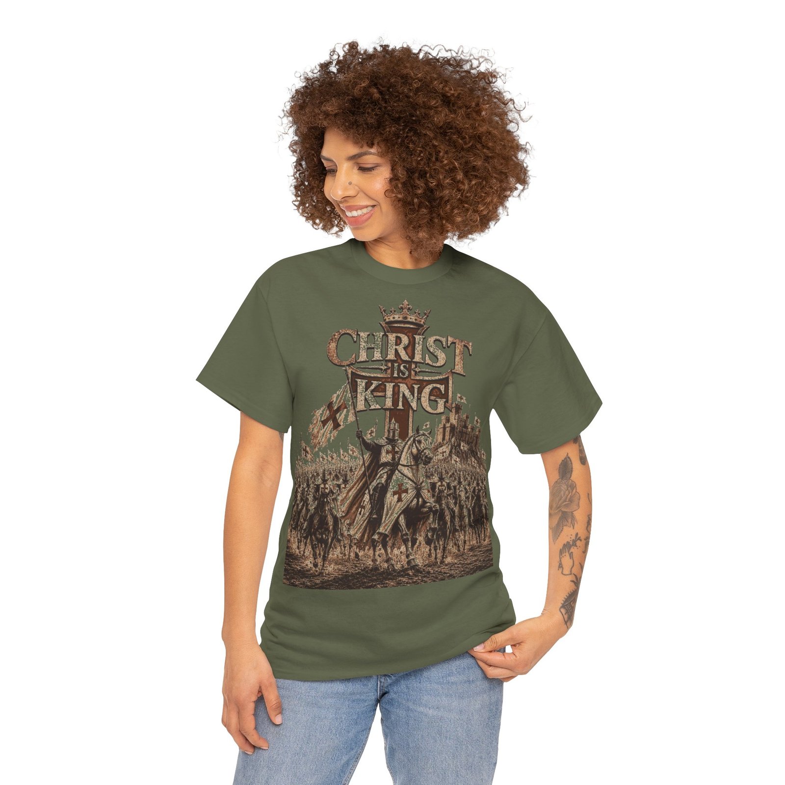 Christ Is King T‑Shirt — Medieval Crusader Faith Graphic Tee - Image 72