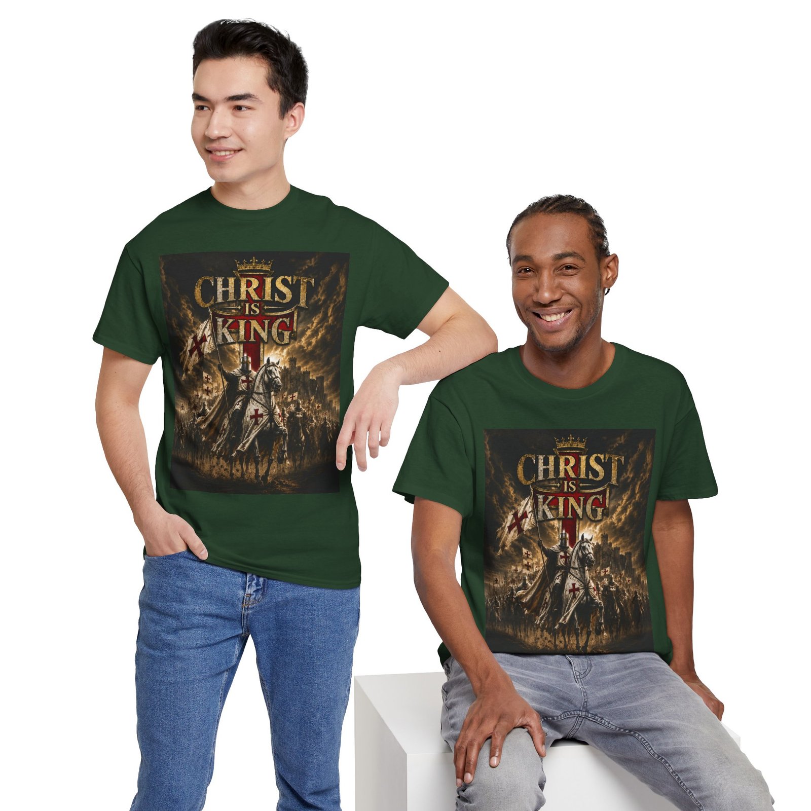 Christ Is King T‑Shirt — Christian Faith Battle Graphic Tee - Image 74