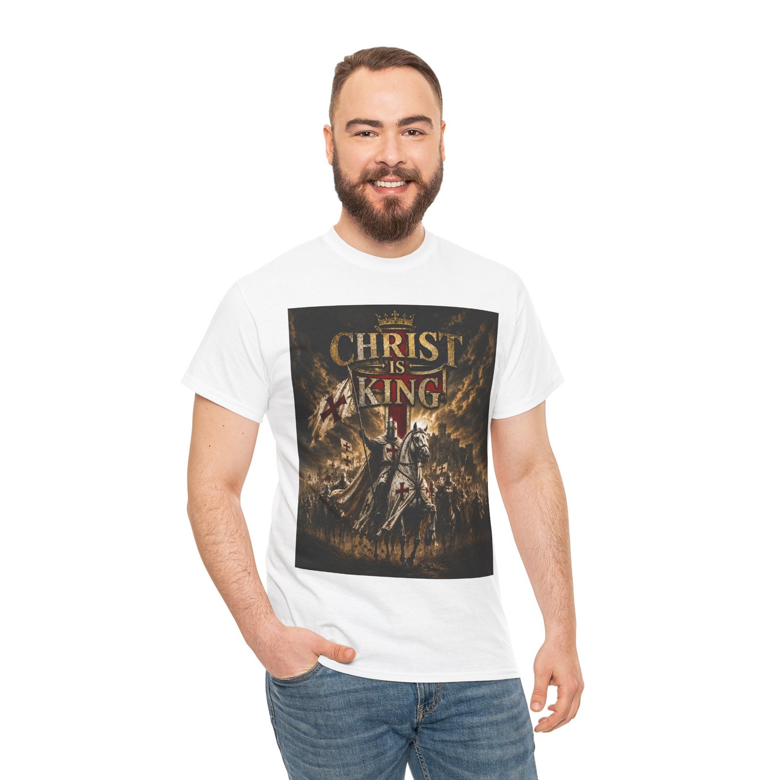 Christ Is King T‑Shirt — Christian Faith Battle Graphic Tee - Image 17