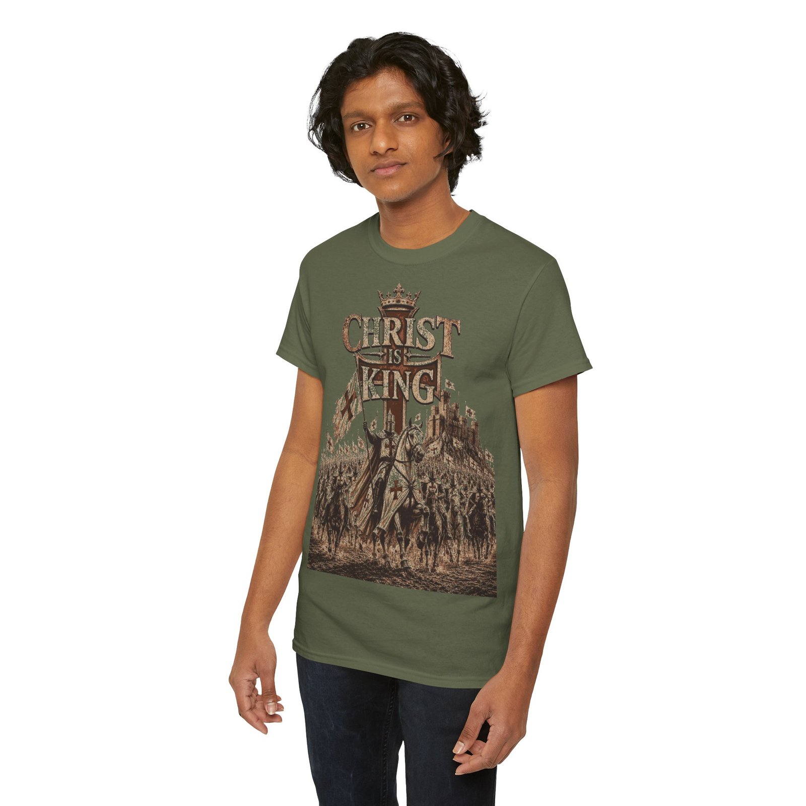 Christ Is King T‑Shirt — Medieval Crusader Faith Graphic Tee - Image 76