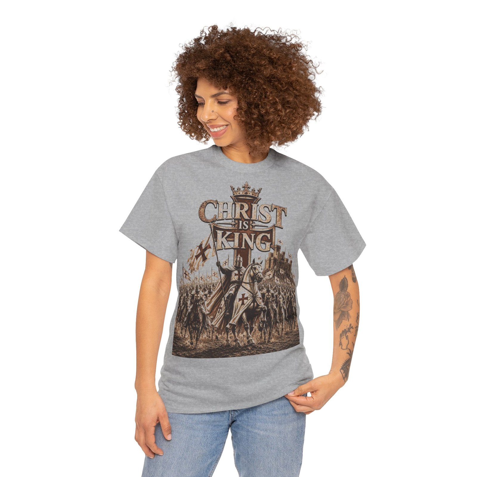 Christ Is King T‑Shirt — Medieval Crusader Faith Graphic Tee - Image 40