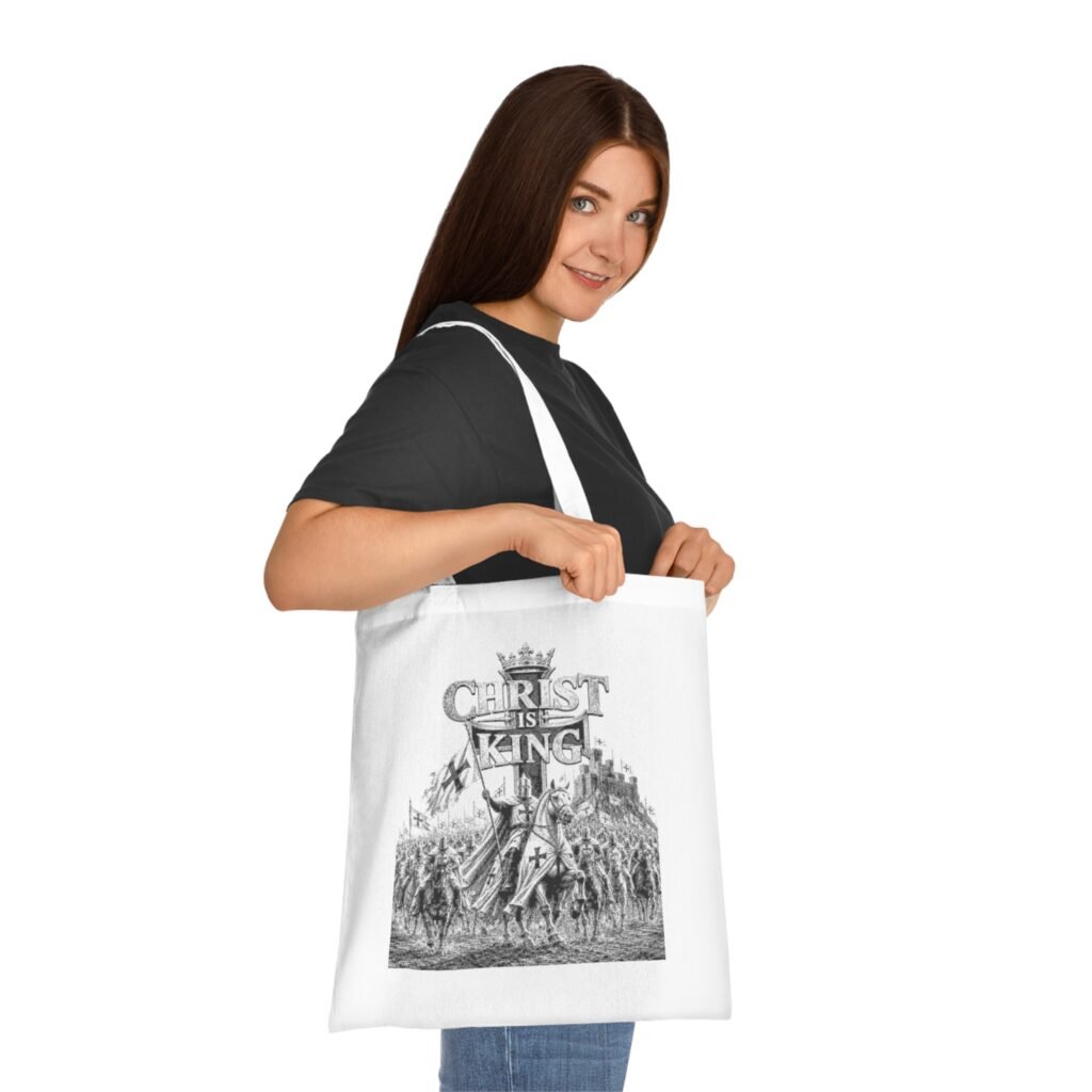 Christian Tote Bag – "Christ Is King" Vintage Crusader Design