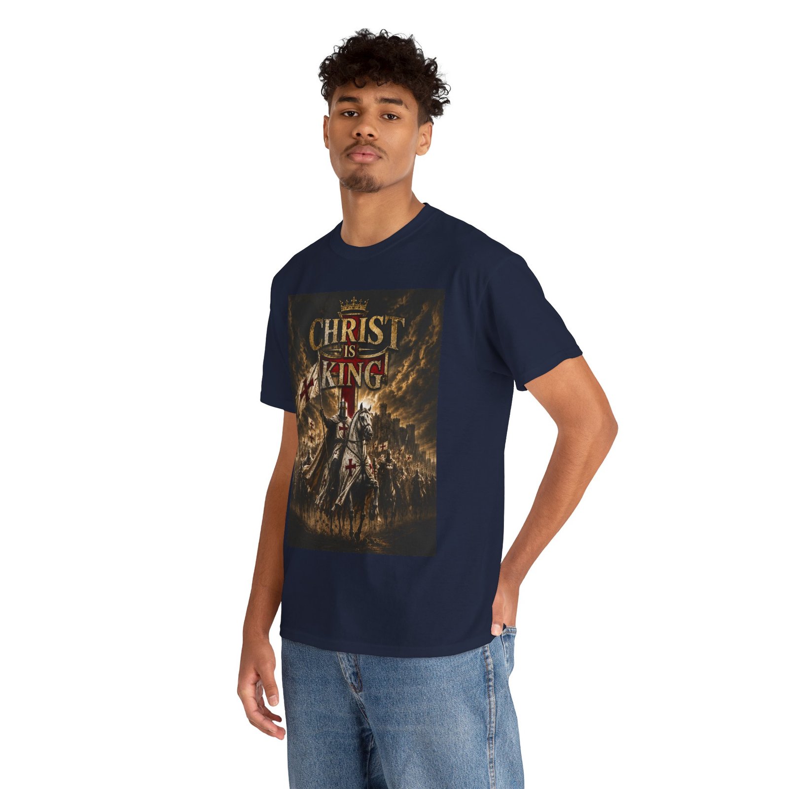 Christ Is King T‑Shirt — Christian Faith Battle Graphic Tee - Image 137